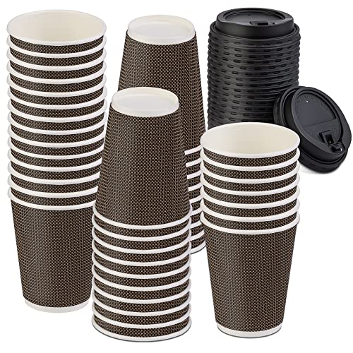 Enpack 100 Kaffeebecher Braun Mit Deckel - 200ml To-Go Becher Aus Kraftpapier
