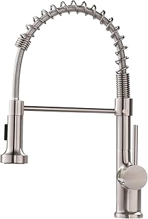 GIMILI Kitchen Faucet with Pull Down Sprayer High Arc Single Handle Spring Kitchen Sink Faucet Brushed Nickel Commercial M...