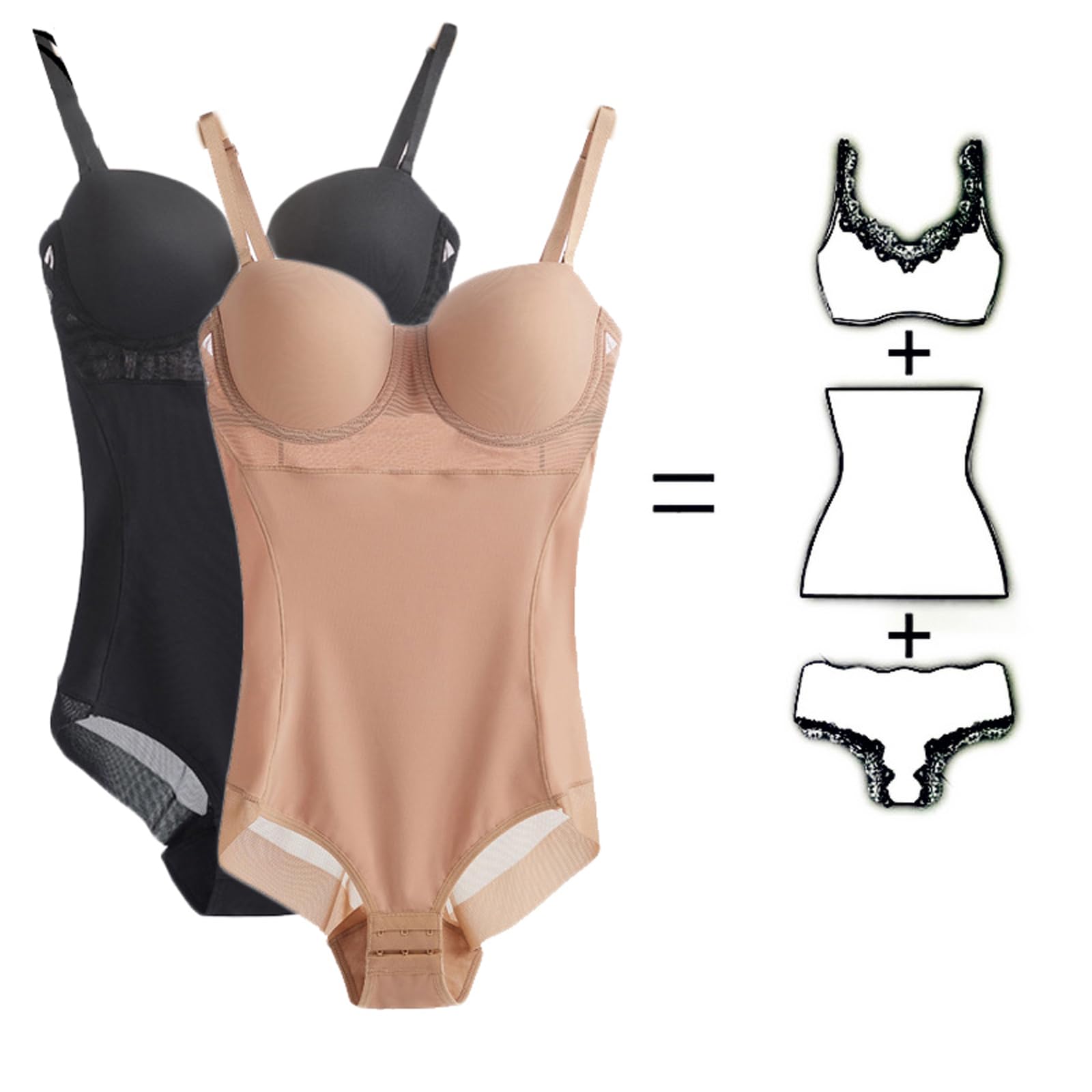 Body Moldeador Adelgazante para Mujer, Ropa Interior con realce, Monos con Tirantes y Aros, Camisolas con Control de Barriga, Tops