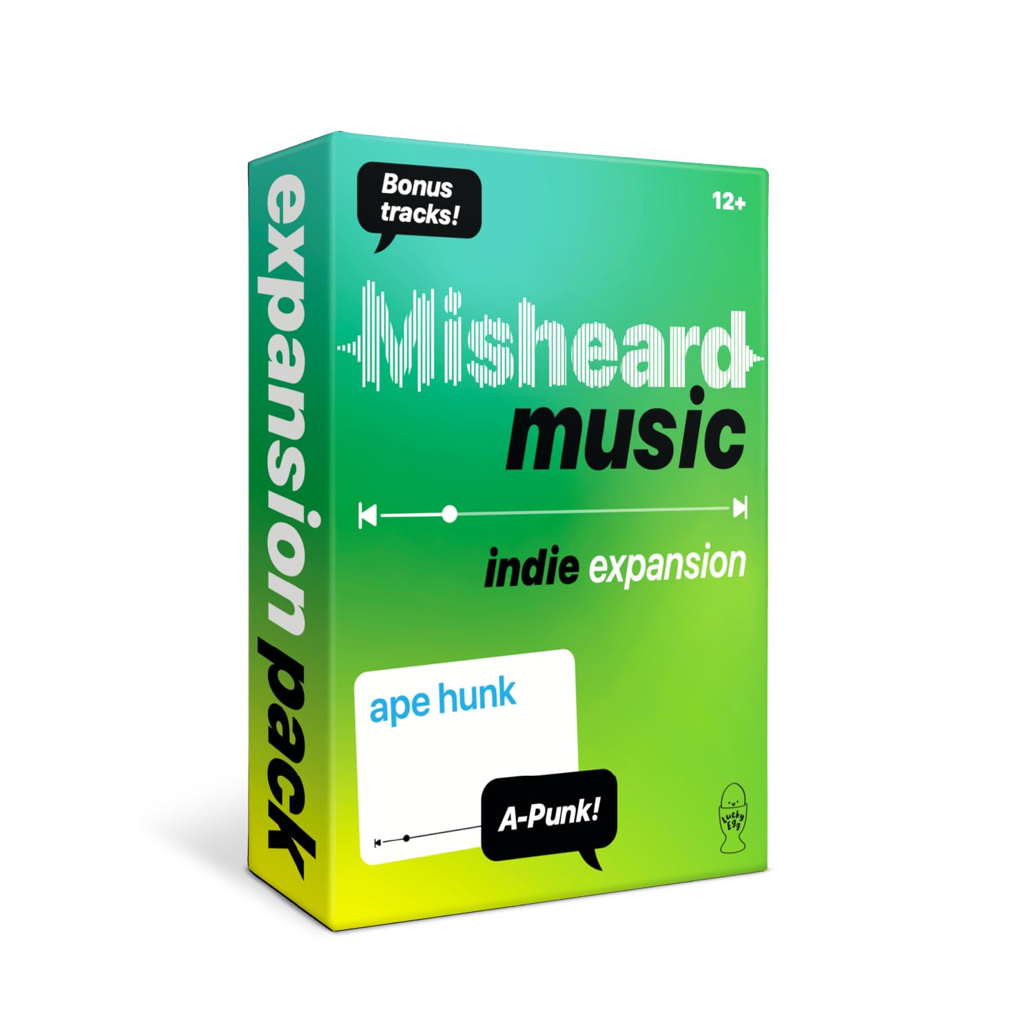 Lucky Egg Misheard Music: Indie Expansion – Add-On Card Pack for The Original Misheard Music Game, 100 Indie Lyrical Nonsense Cards, Base Game Required