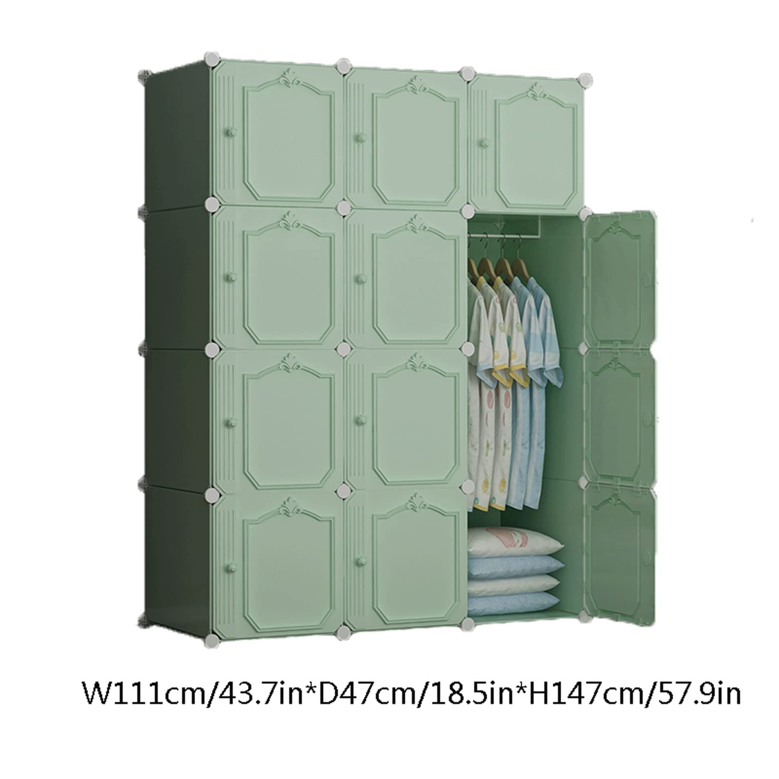 Kleiderschrank, Stoffschrank Kleiderschrank Tragbare Kleiderschrank Schlafzimmer Kleiderschrank Faltbarer Schließfach Modularer Schrank Cube Kleiderschrank mit hängenden Schienen Ideale Aufbewahrung O