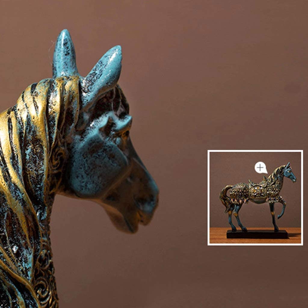 Amazon.co.jp: ZHJXQ 馬インテリアグッズ、馬の彫刻樹脂飾り、馬
