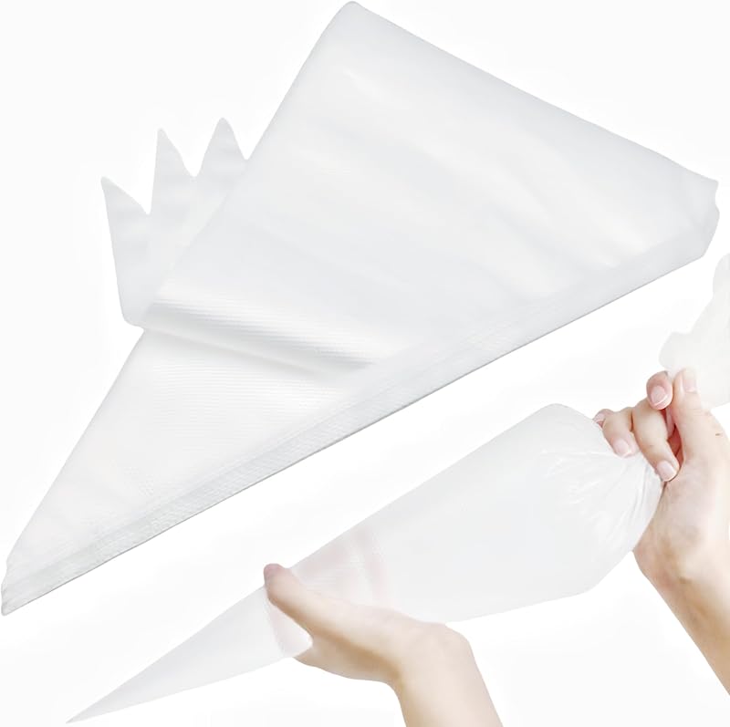 Bolsas pasteleras extra grandes XXL de 26 pulgadas, paquete de 100 bolsas de repostería desechables, bolsas de repostería gruesas anti-explosión para glaseado, decoración de pasteles, magdalenas, galletas (paquete de 26 pulgadas-100)