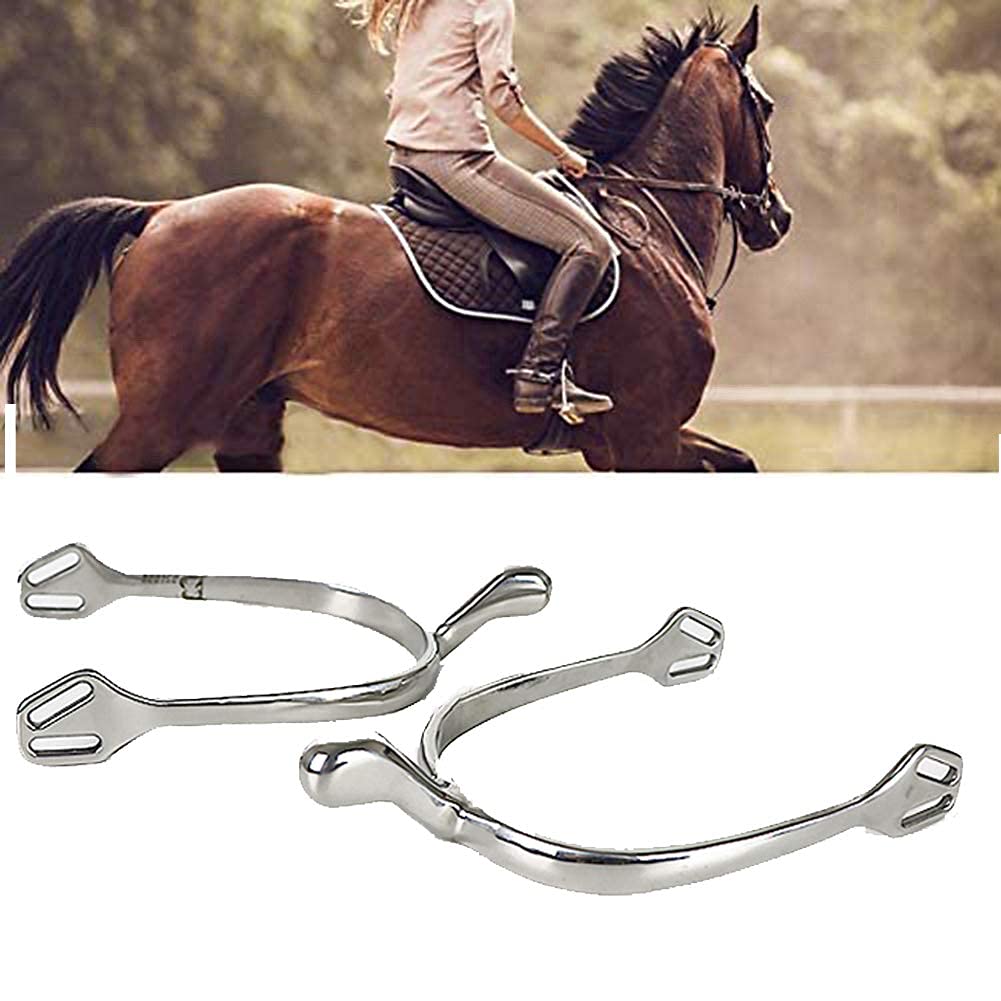 Espuelas de equitación Ecuestre/espuelas de Acero Inoxidable con cinturón de 2 Piezas, Accesorios para Botas de Montar inglesas