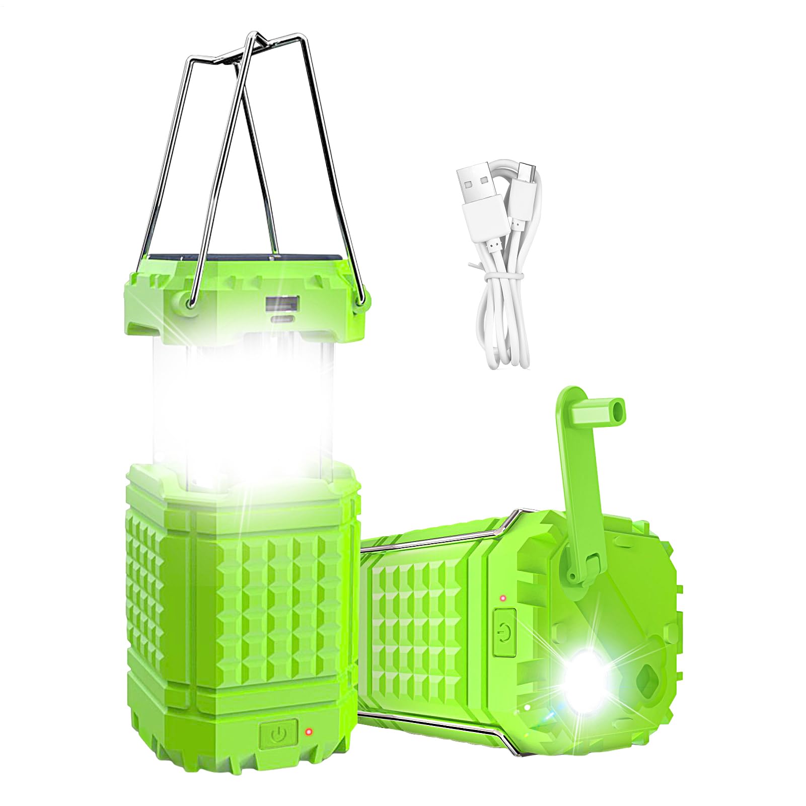 Linterna de Camping Linterna Plegable | Linterna Solar con Carga USB Para barbacoa, reparación de coche, senderismo, pesca, escalada, jardín y patio