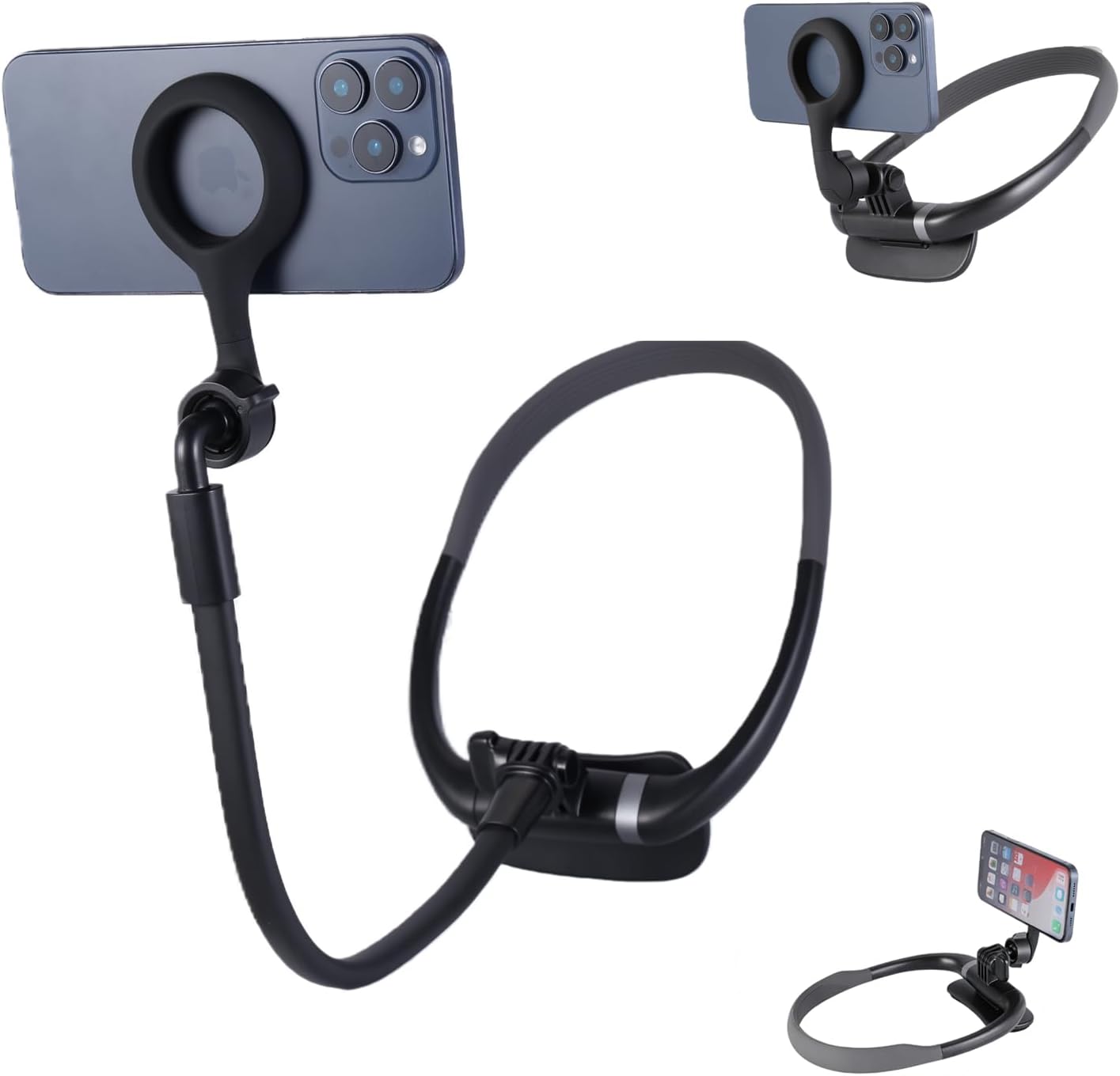 Cell Phone Stand,Magnetic Neck Phone Holder, Flexible Gooseneck 360° Rotation Adjustable Phone Holder Universal Multi-Functional Phone Stand,for Cooking/Indoor