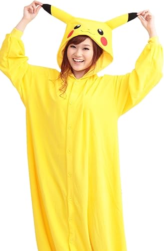 Amazon ポケットモンスター ピカチュウ パイル着ぐるみ コスチューム 男女共用 フリーサイズ コスプレ 仮装 通販