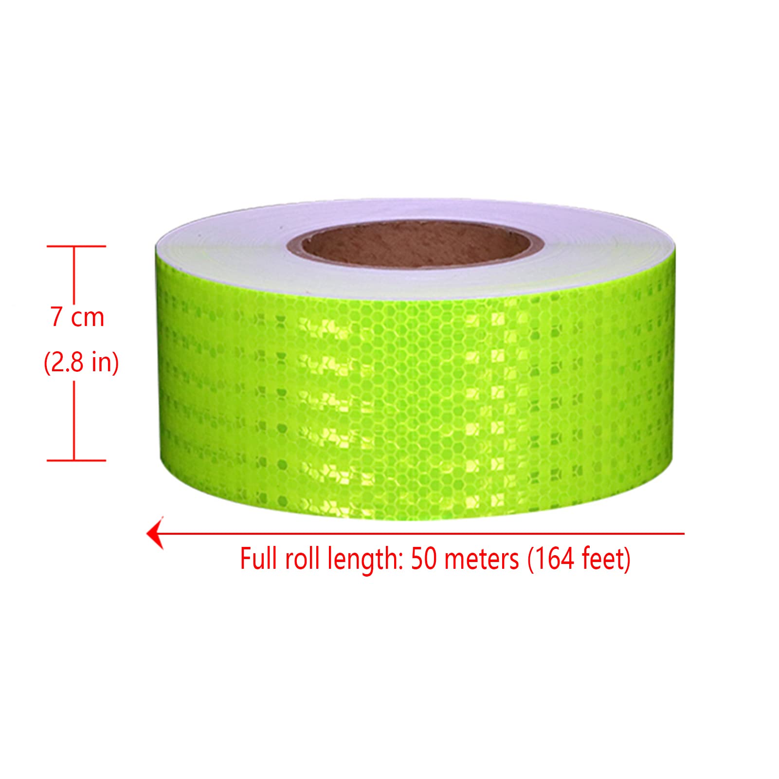 YIDAX Cinta Reflectante, Cinta De Advertencia De Peligro, 50M x 7cm Cinta De Seguridad Impermeable para Remolques, Camiones, Automóviles, Cinta De Marcado