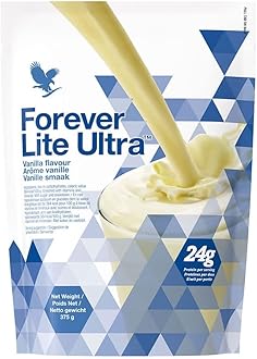 Forever Lite Ultra Shake with Aminotein Vanilla, 375g, Gluten Free, Vegetarian Friendly, 24g of protein per serving
