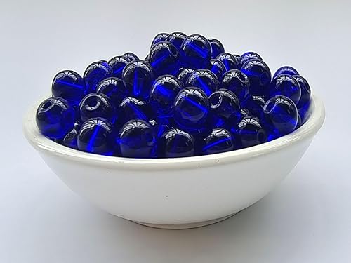 Miniatura 2 de Cuentas de vidrio de 0.315 pulgadas (0.315 in), 100 cuentas redondas lisas sueltas para pulseras, collares, joyería, manualidades (0.315 pulgadas,