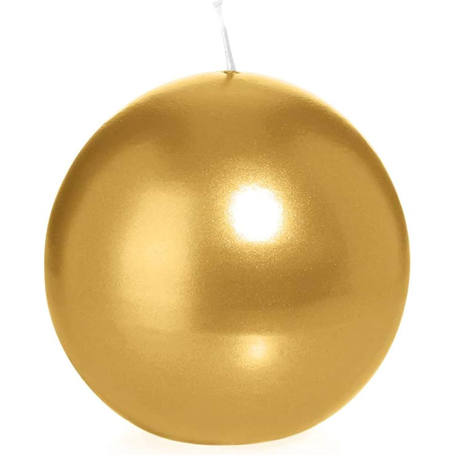 12 KUGELKERZEN Ø 7cm GOLD | Lange Brenndauer 16 Stunden | Stumpen- Kerze Kugel Echtwachs Glänzend Groß | Made in Germany