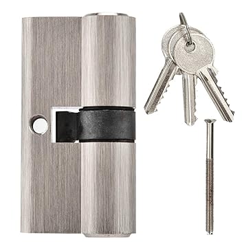 Copper Dual Open Lock Cylinder Anti-Snap Anti-Drill Anti-theft Wooden Door Lock Cylinder 60/65mm(60)
