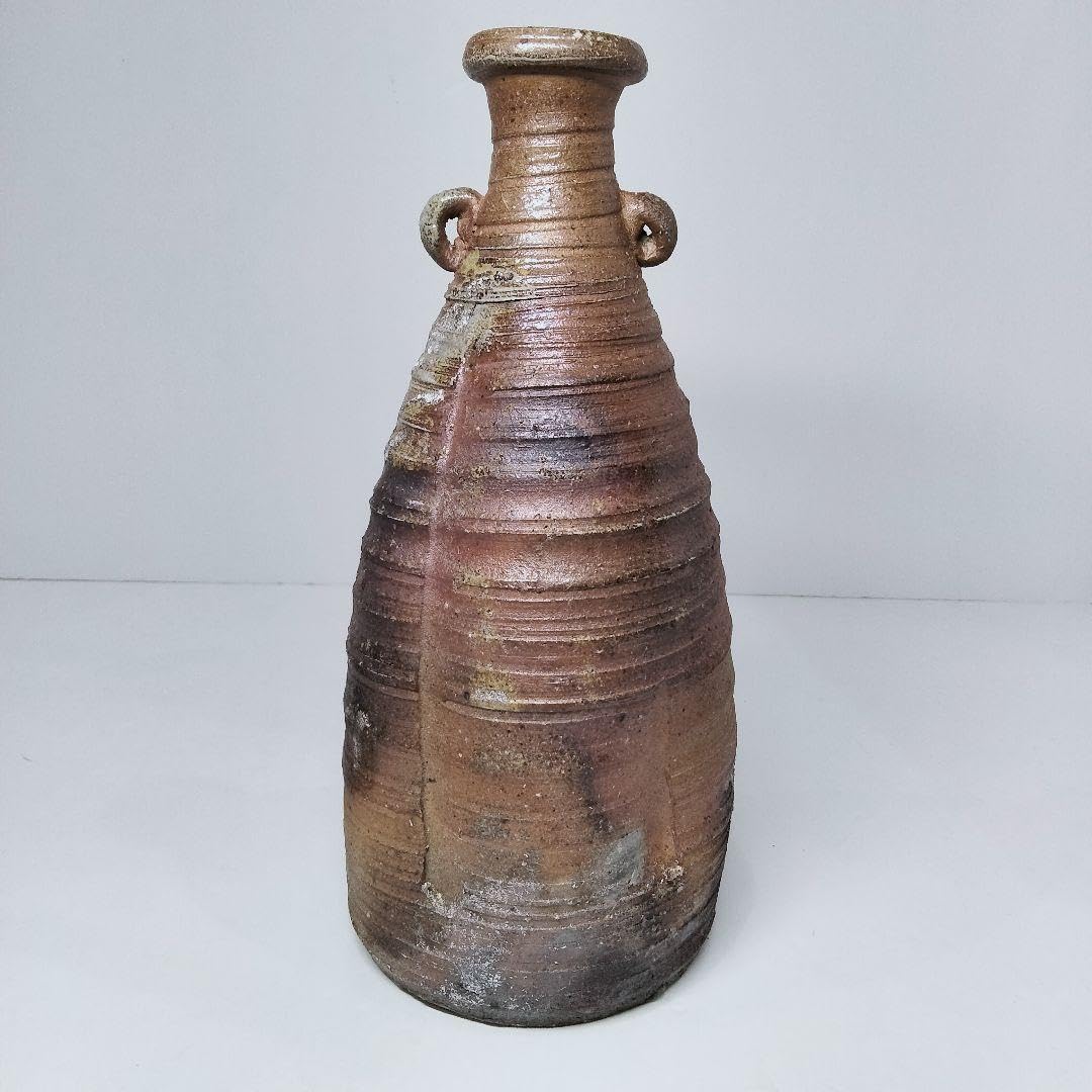 Amazon.co.jp: M350-3 渡辺節夫作 備前花入 共箱付き 陶器 花瓶 い