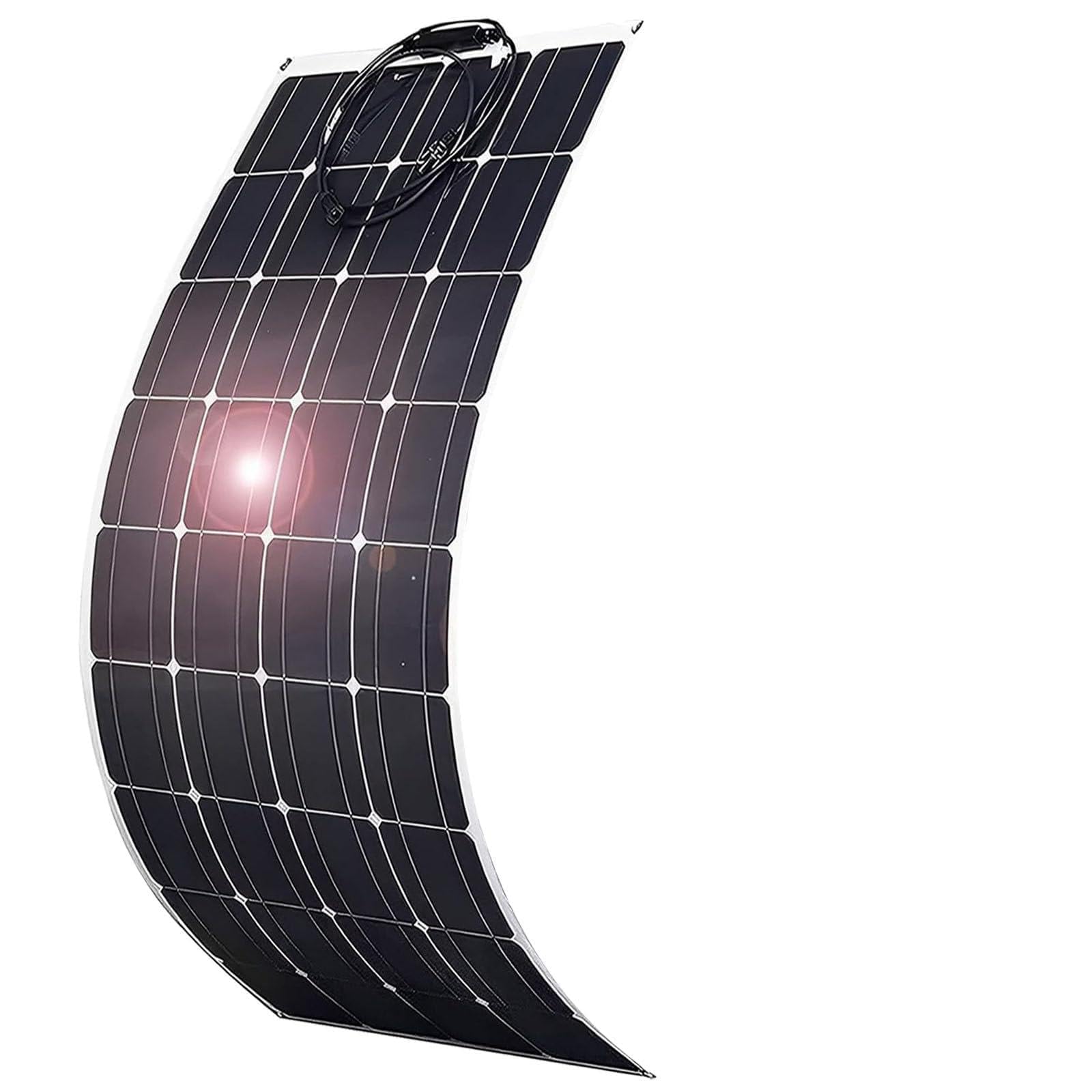 SENJINGHUA Flexible Solar Panel 150W/200W/300W/400W/520W High Efficiency 36 Volt Monocrystalline Lightweight Semi Flexible Bendable Off-Grid Charger for Rv Boat Uneven Surfaces,150w