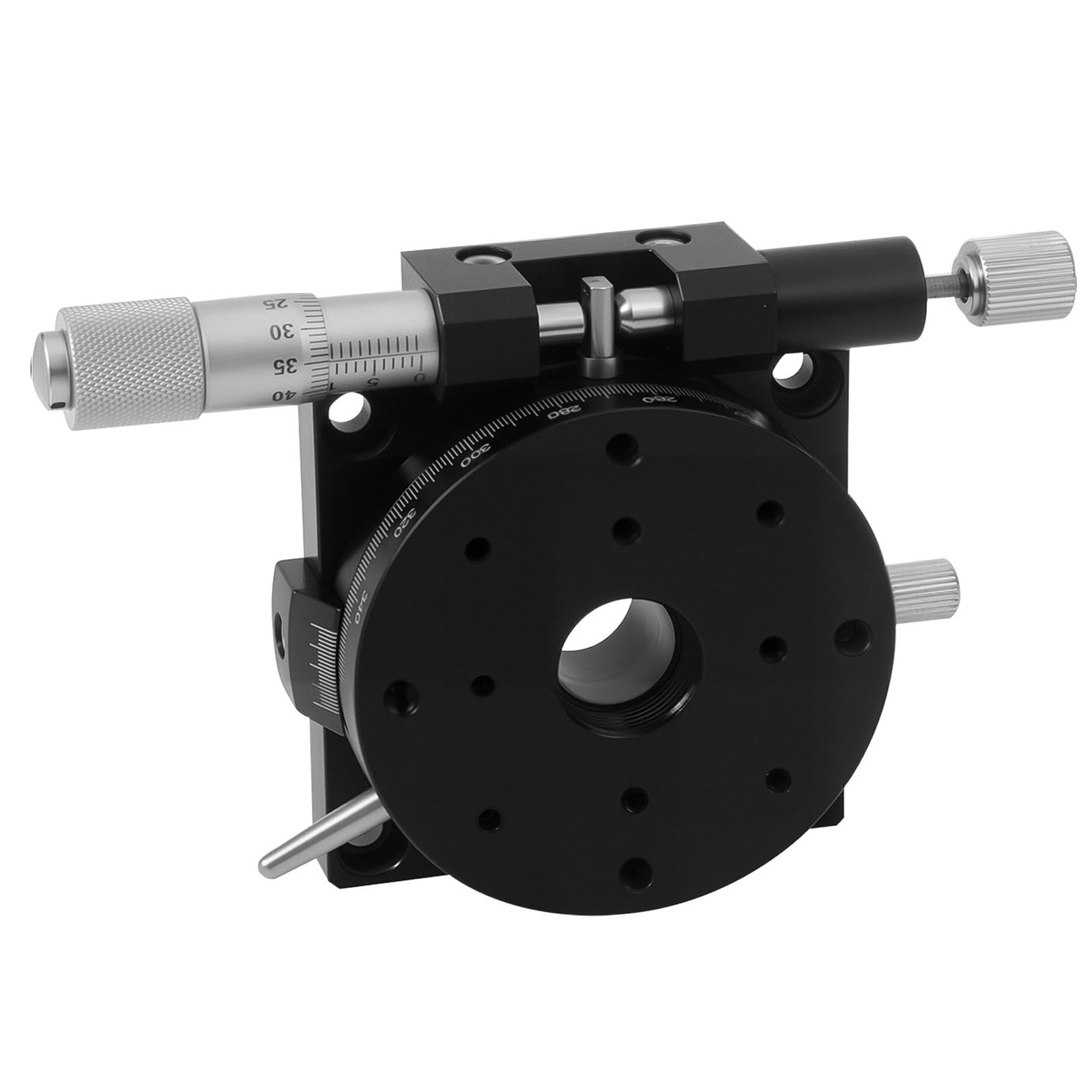 Etapa de rotación manual del eje R de 60 mm, mesa deslizante de ajuste fino de 360°, capacidad de carga 29,4 N, paralelismo 0,02 mm, plataforma de corte para equipos de producción y pruebas