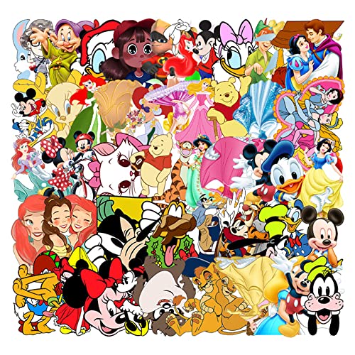 sichuan 112 Pièces Mickey Mouse Sticker, Anime Autocollant Pokemon, Sticker Scrapbooking, Cartoon Chambre Muraux Stickers Album Notebook Skate Bike Valise DIY Dessin Animé Autocollants, Red