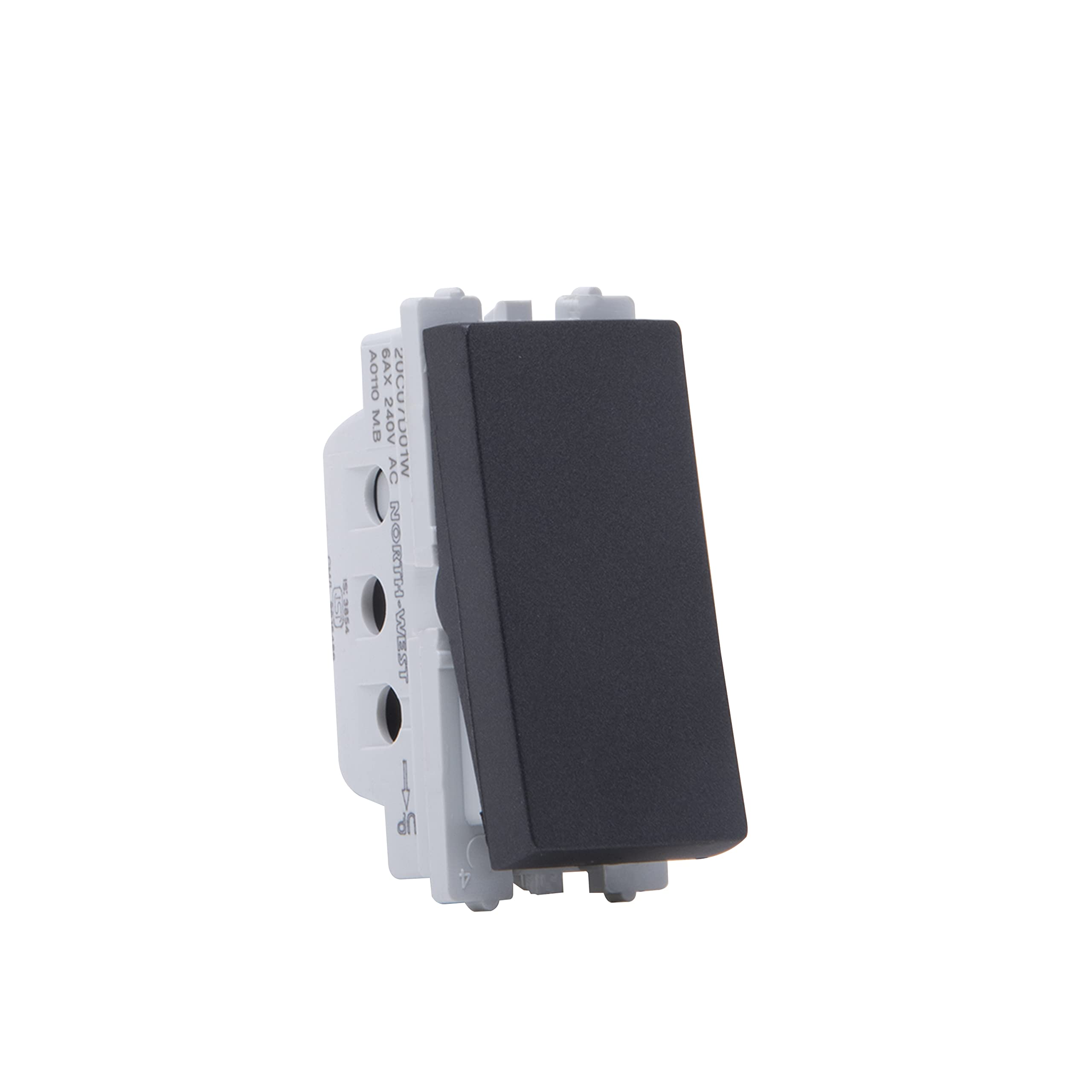 Wipro Northwest Nowa 6A One Way Switch, Matt Black (pack of 10)-image-30