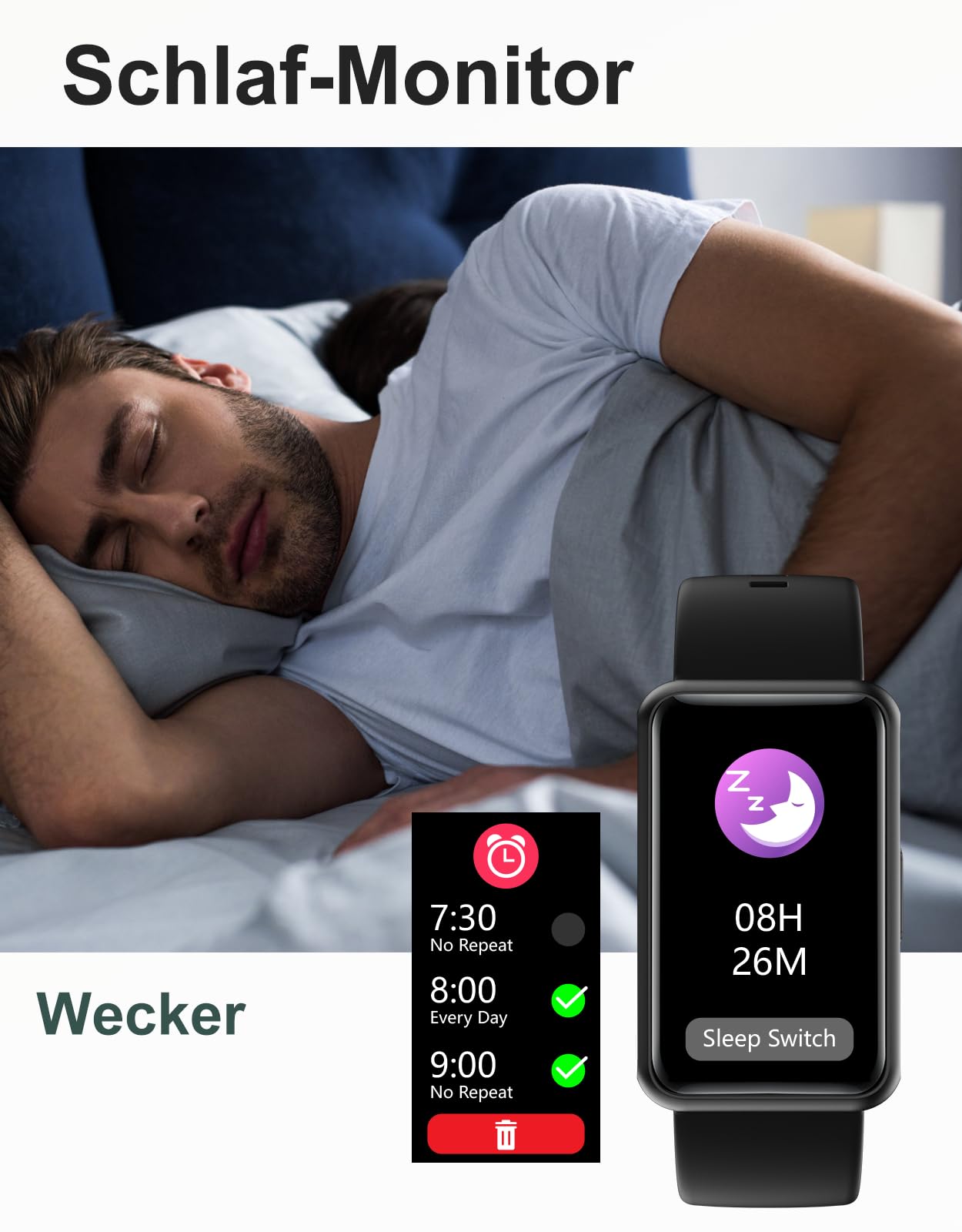 Schrittzähler Uhr (Ohne App/Ohne Handy) 1,47'' Screen Einfach Fitness Tracker Smartwatch mit Kalorienzähler Schlafmonitor Stoppuhr Wasserdicht Timer Gehen Laufen Fitnessuhr für Senioren/Männer/Frauen