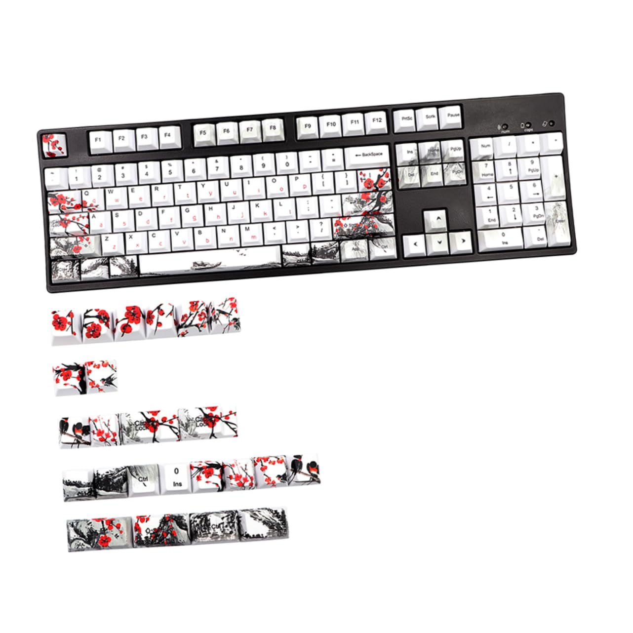 Keycap per Tastiera Meccanica 128 Pezzi Pbt Ricambio | Superficie Liscia, Uso Confortevole, Set 1 Confezione, Accessori per PC