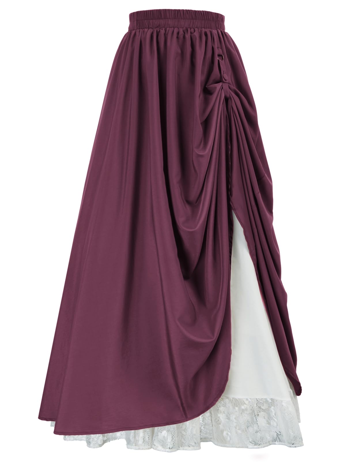 SCARLET DARKNESSMaxi Long Skirt for Women Double-Layer Victorian Renaissance Skirts