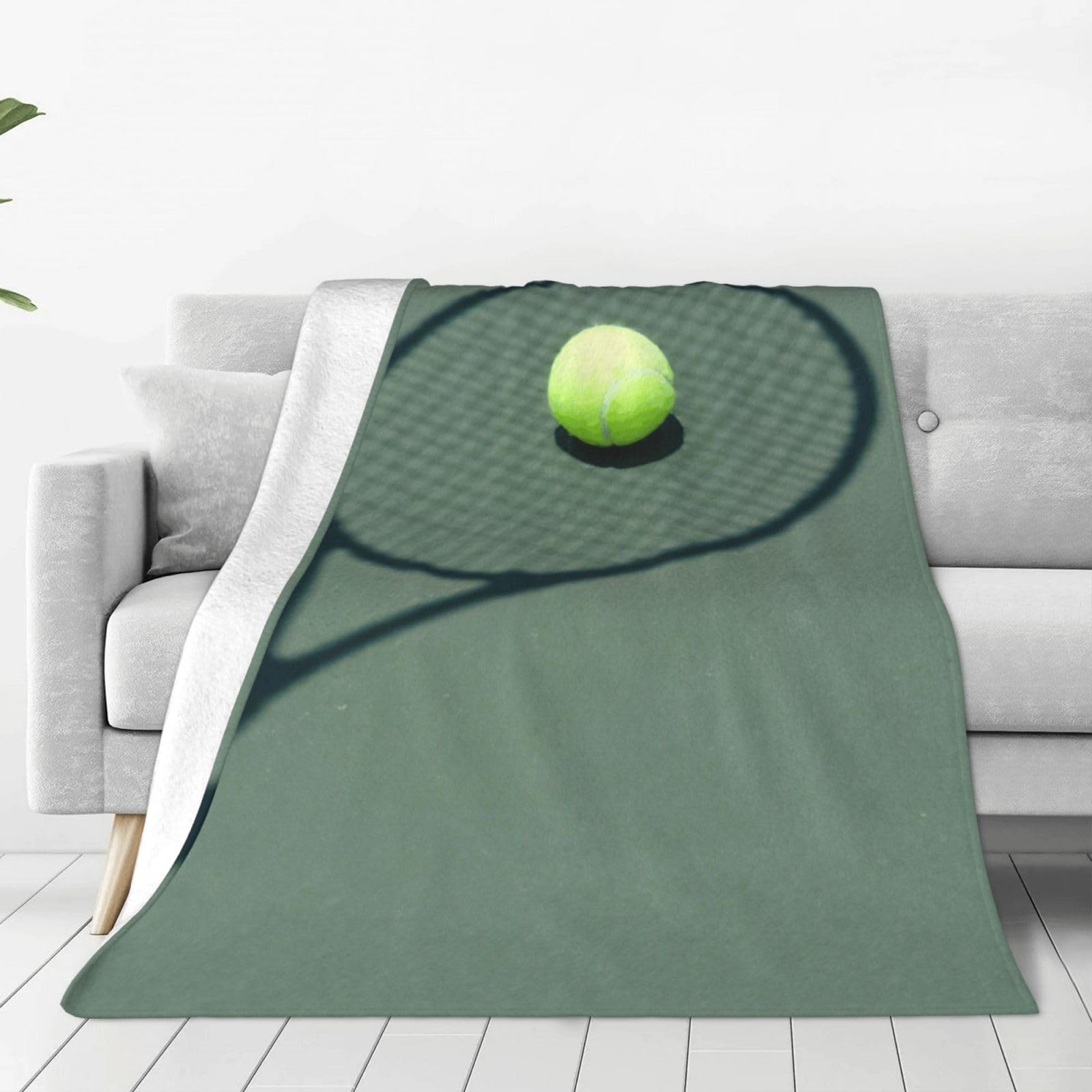 Couverture polaire tennis douce et chaude plaid imprimé grand confort pour lit et canapé