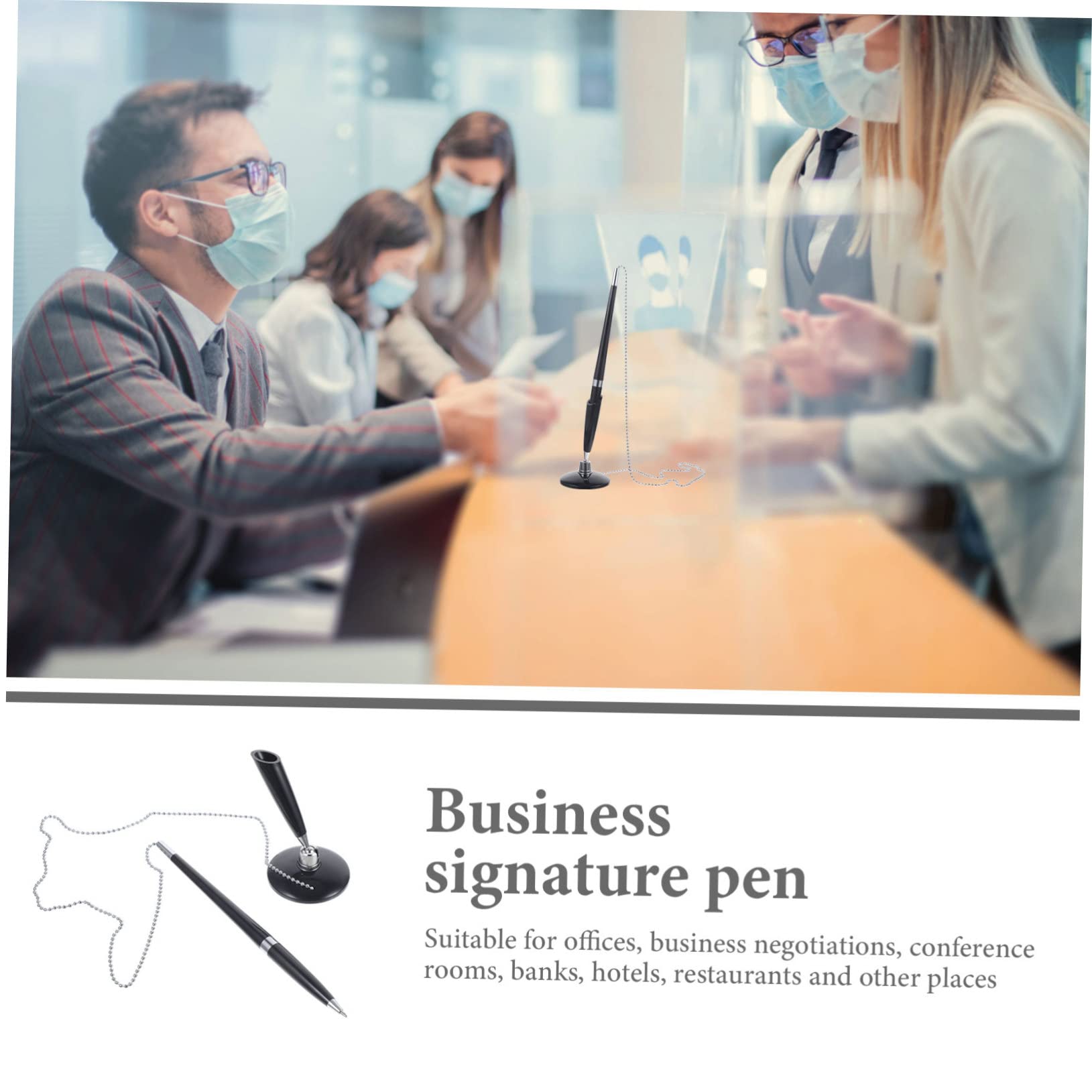 4pièces De Bureau Avec Chaîne à Bille Pour Hôtels Et Accessoire De Bureau Pratique