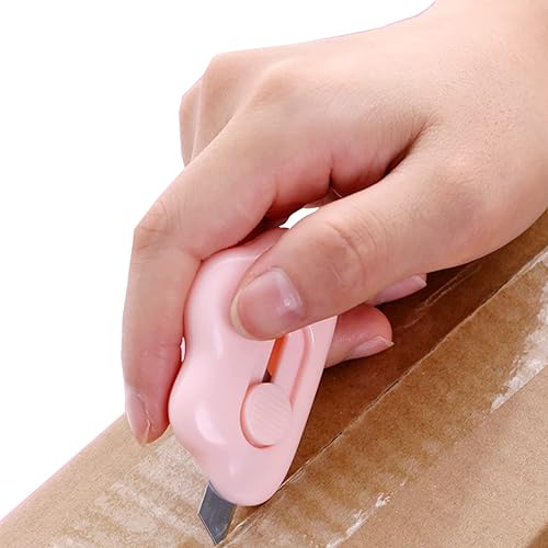 Miniatura 6 de GXXMEI 24 cuchillos de utilidad en forma de nube, cortador de caja retráctil, abrecartas, cortador de papel portátil con agujero para llavero