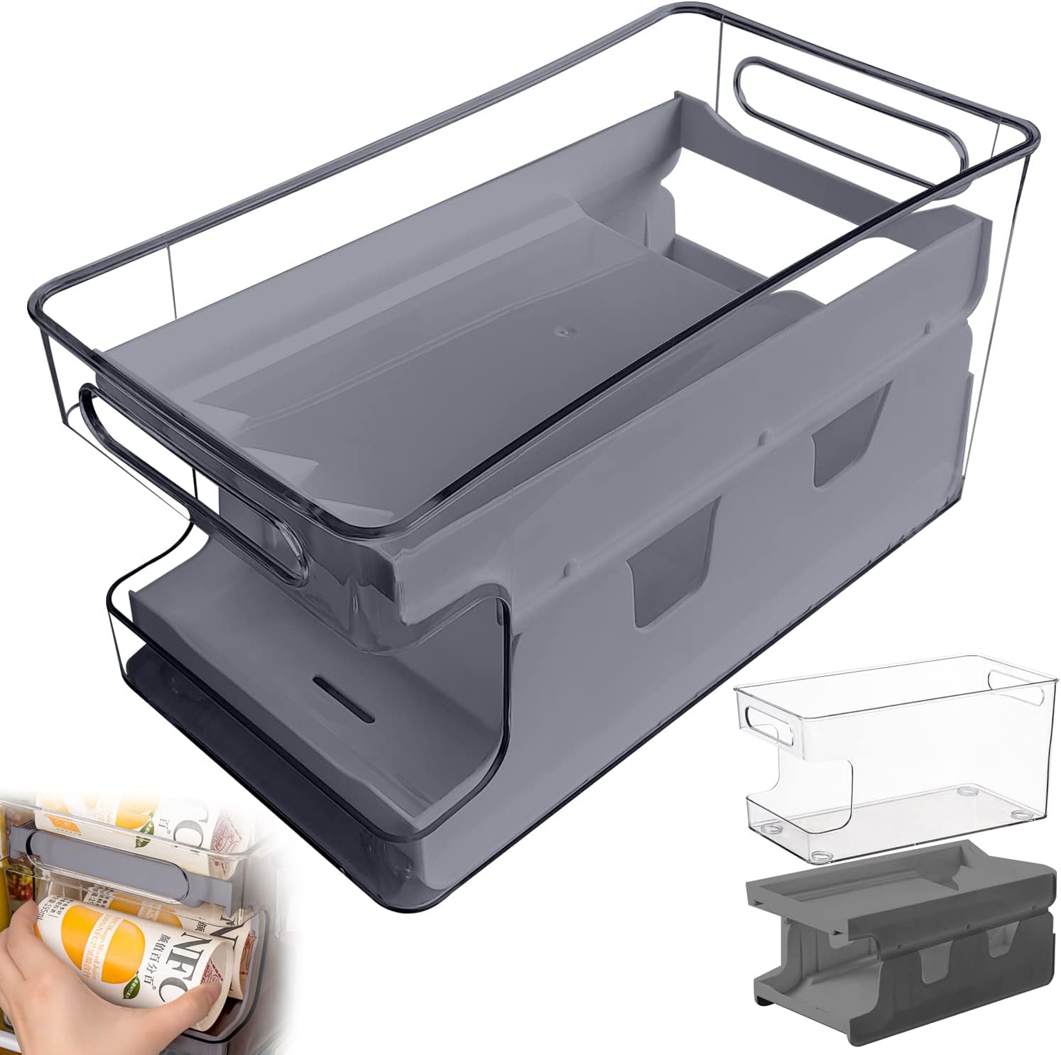 Farerkass Organisateur Frigo Glissant 3 Niveaux | Distributeur Automatique Canettes | Range Jusqu'à 15 Boissons | Gain De Place Maximal