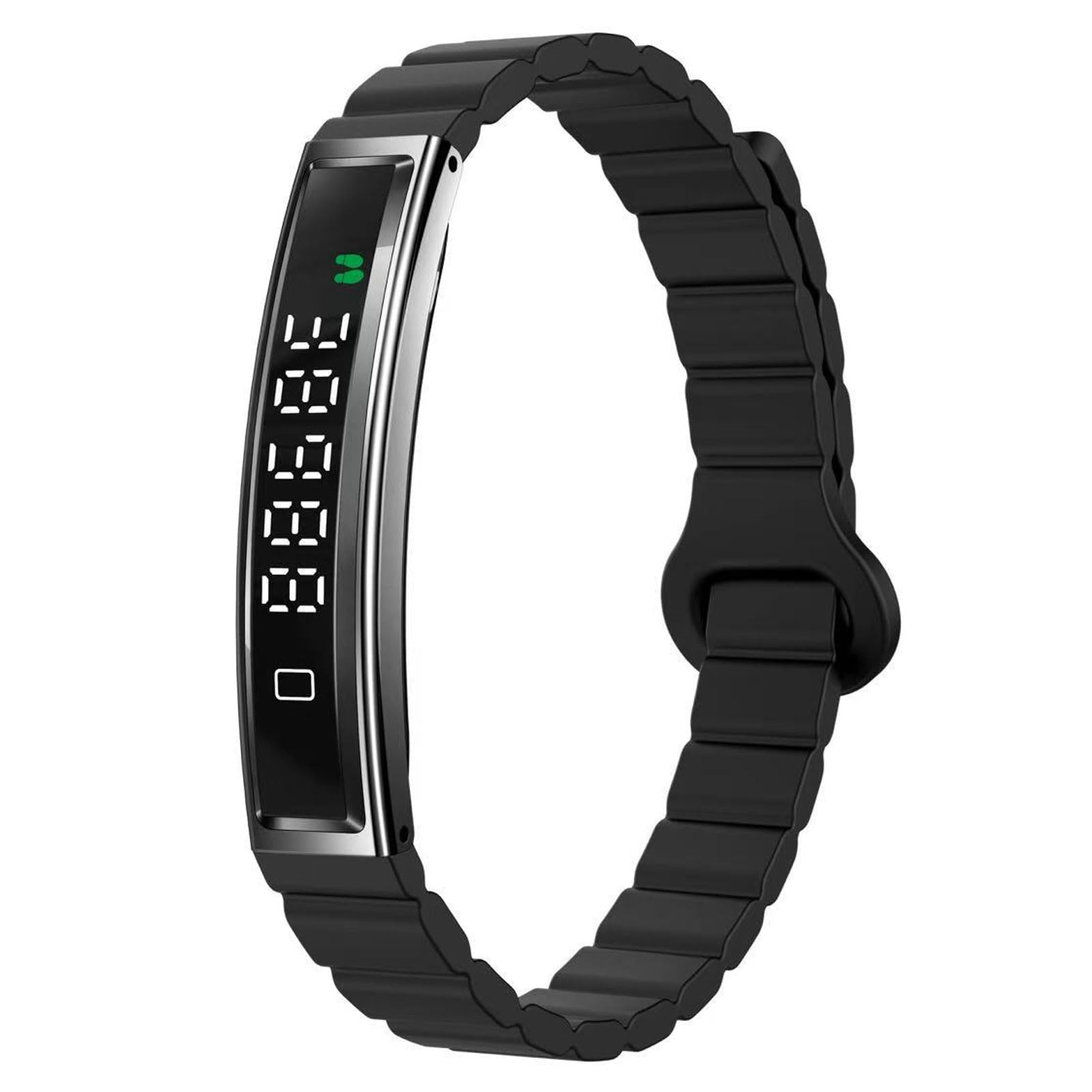 Tracker Fitness Impermeabile Sottile, Monitoraggio Battito Cardiaco, Contapassi per Palestra, Corsa, Uomo Donna Bambino, Silicone, 1 Pezzo, iOS BT 5.3, Sonno, Calorie