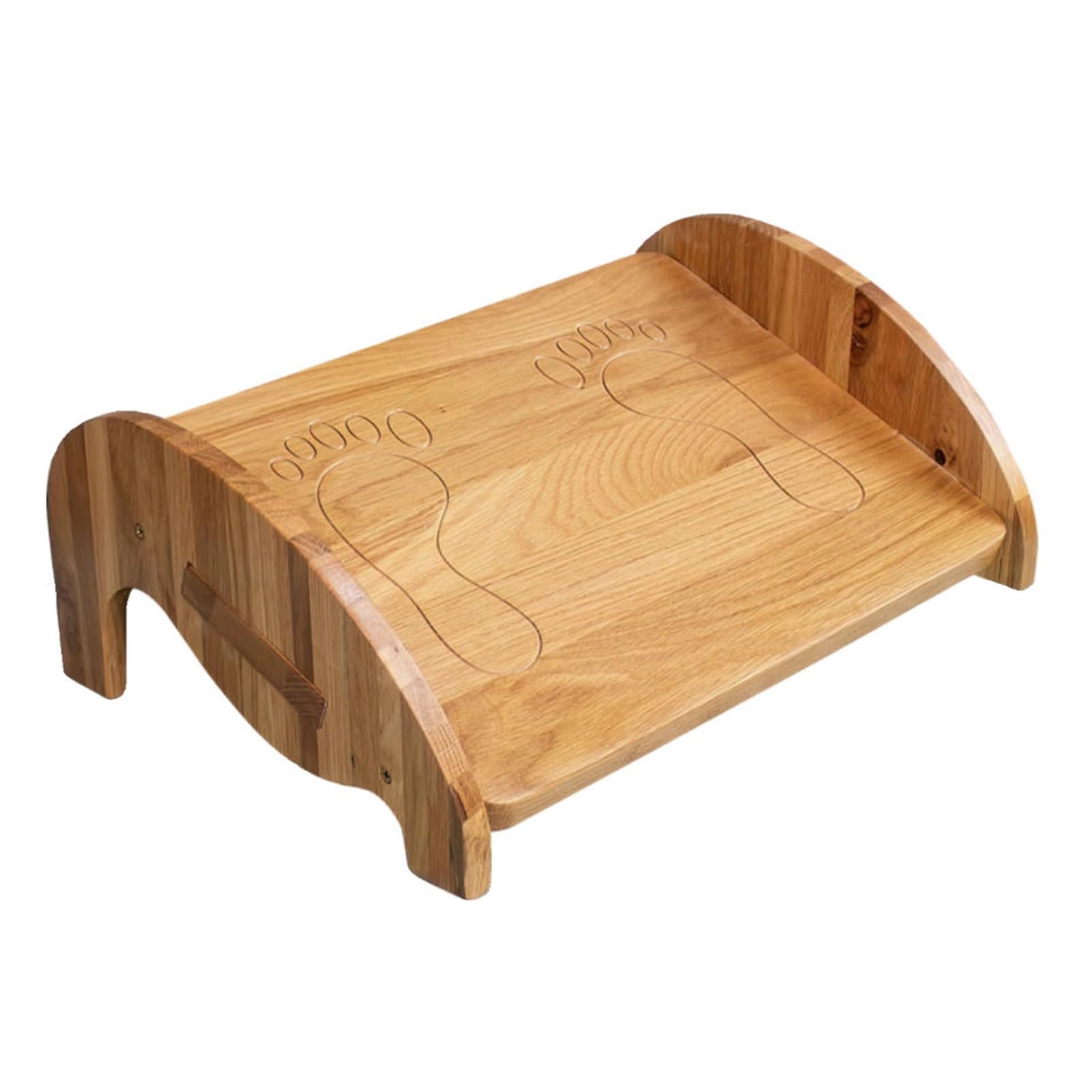 Poggiapiedi in legno massello, poggiapiedi da ufficio a doppio uso, ergonomico, portatile e comodo da riporre, adatto per casa/ufficio(light,44 * 30 * 16.7CM)