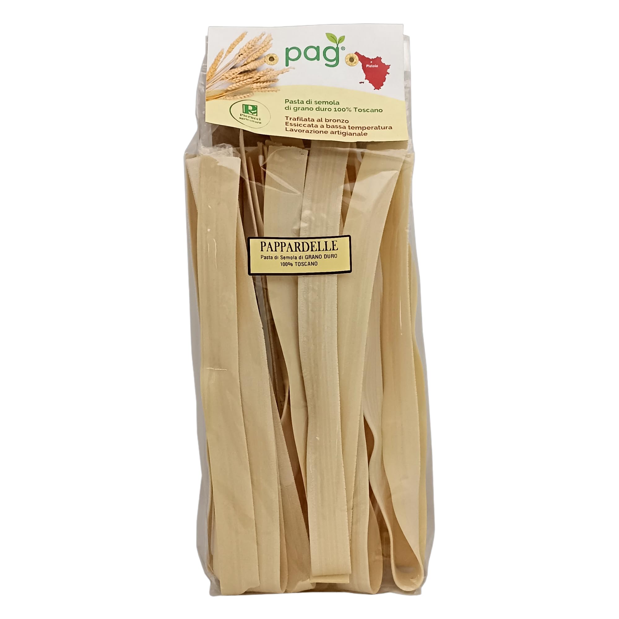 Pag Pappardelle - Pasta artigianale toscana Trafilata al bronzo 100% Grano italiano - 12 confezioni da 500 g