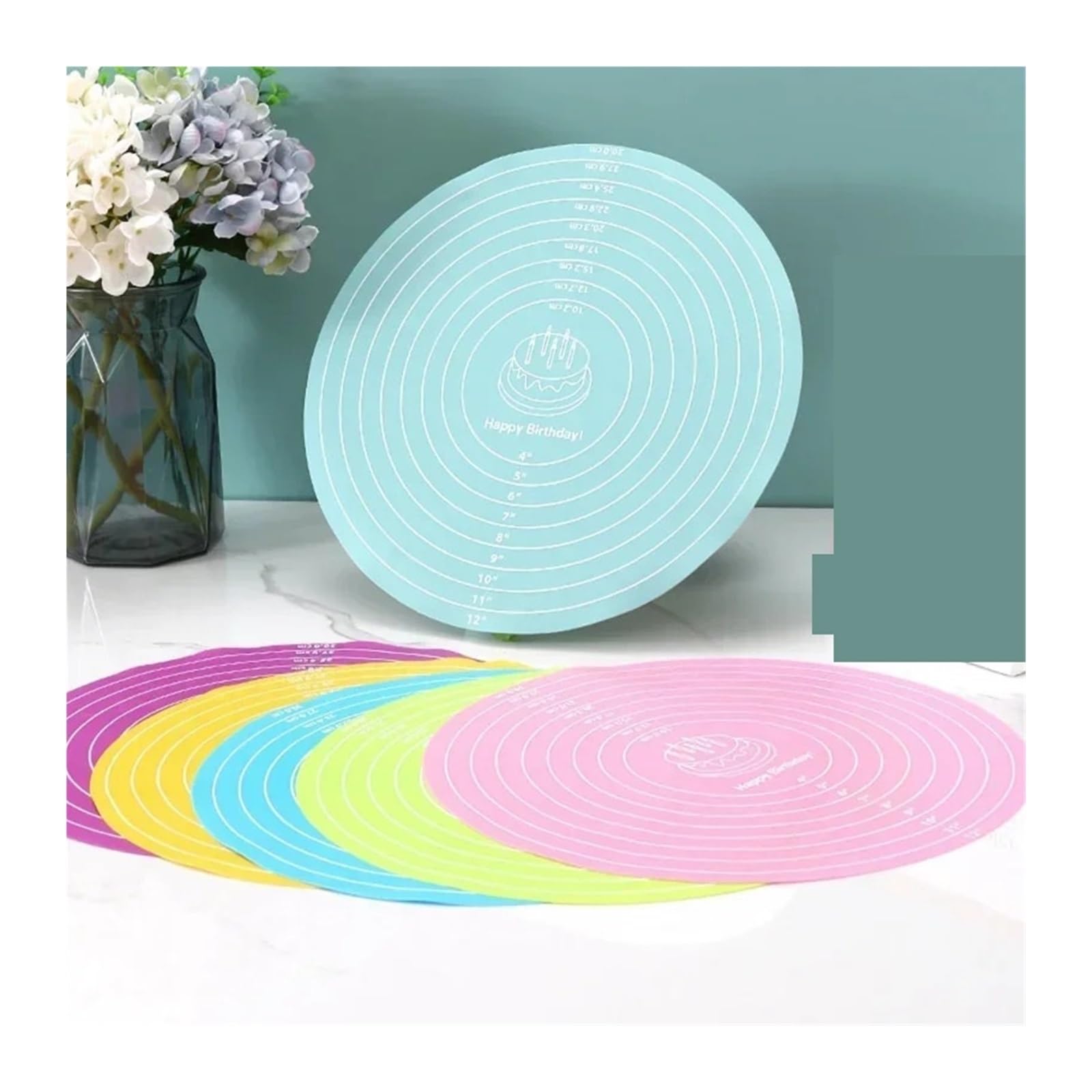 1/3 Uds. Alfombrilla Circular de silicona calidad alimentaria 30cm mantel individual antideslizante resistente al calor for hornear y amasar(3PCS)