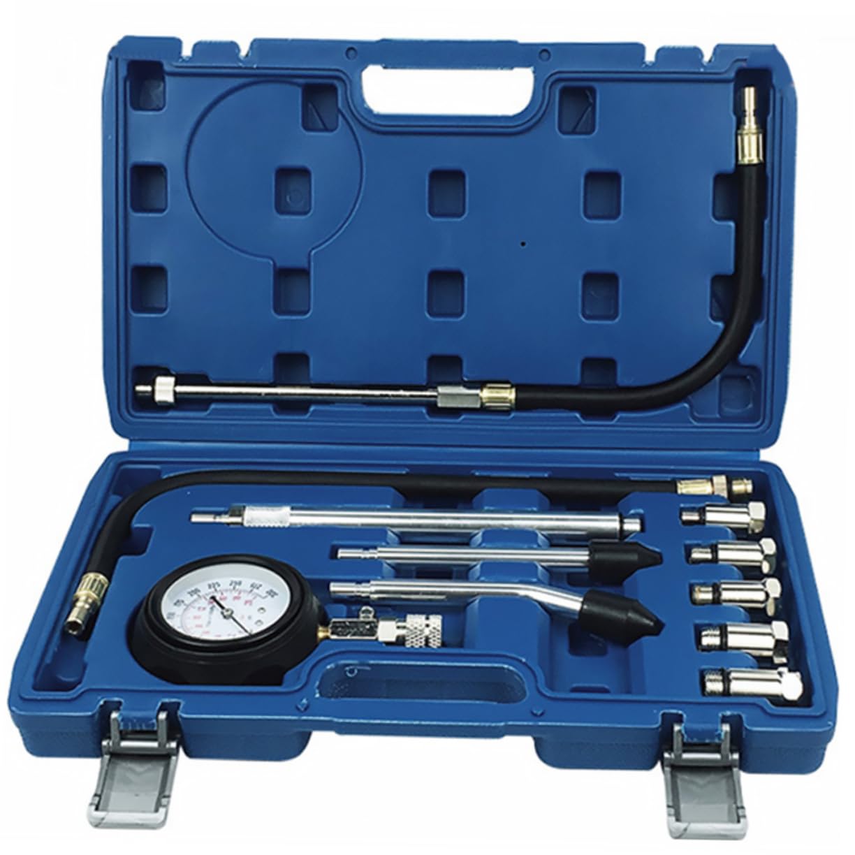 PartyKindom 5-spec Threaded Adapters Included Heat Treated Gas Engine Cylinder Pressure Gauge Automotive Tool -Resistant Impact-Resistant