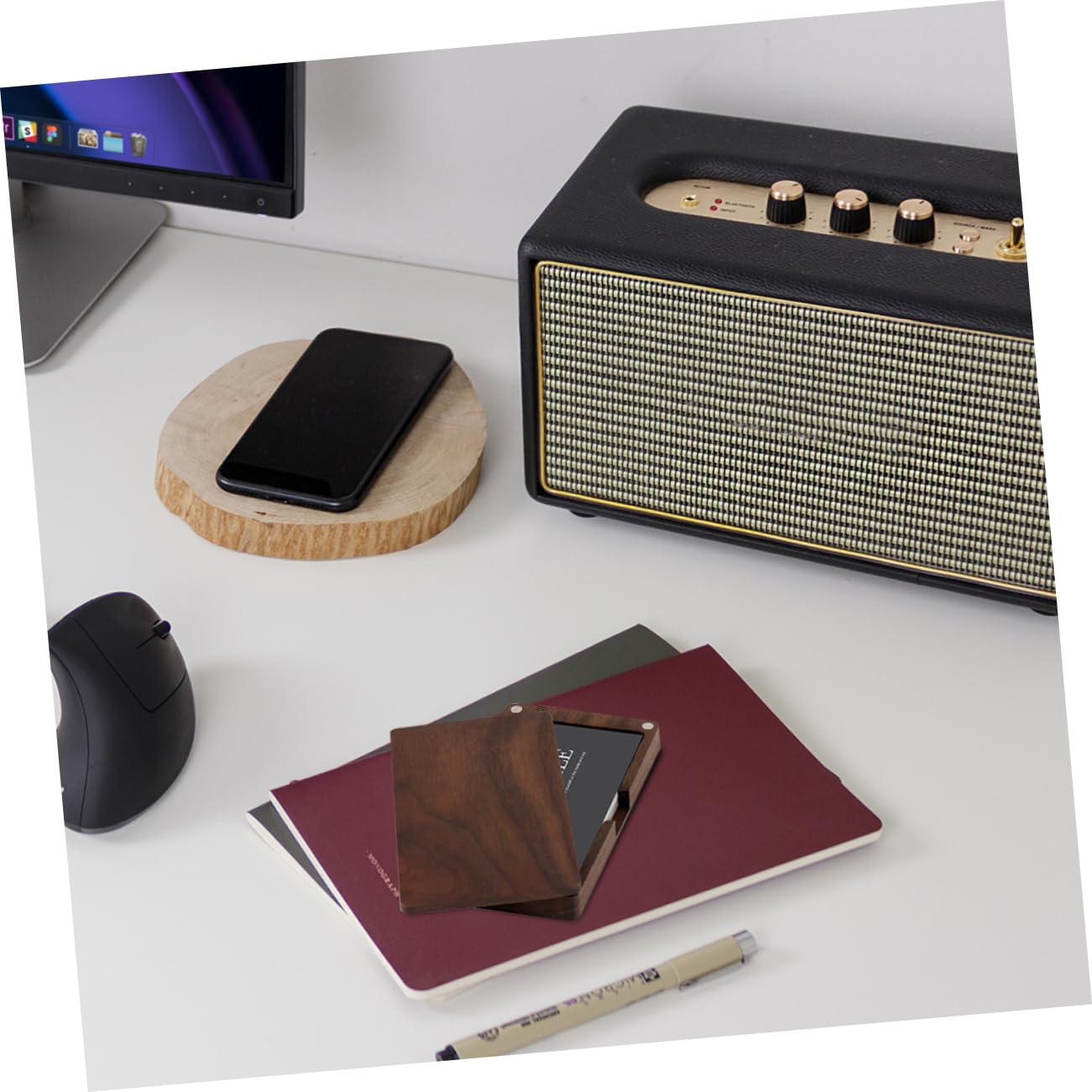 ARTIBETTER Magnetic Business Card Box For Men Holder Cards Card Case Business Card Travel Essentials Card Container International Travel Must Haves Walnut