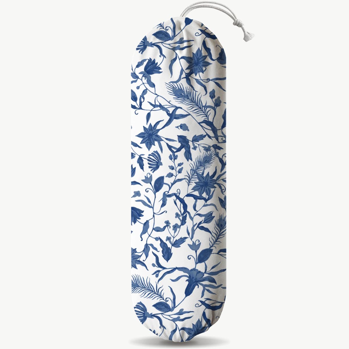 China Flower Pattern Grocery Bag Holder, Plastic Bags Organizer Dispenser, Wall Mounting Shopping Bag Holder for Kitchen Pantry, Housewarming Gifts
