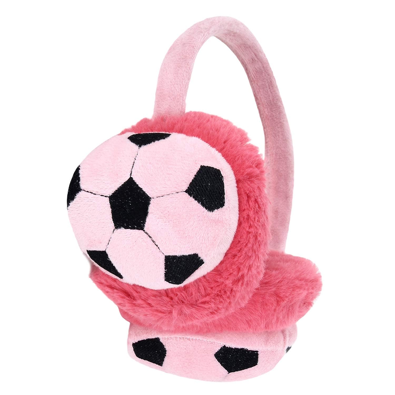 Winter Earmuff Pack of 1, Soft Ear Warmer for Women and Kids football Design (Light Pink)-image-12