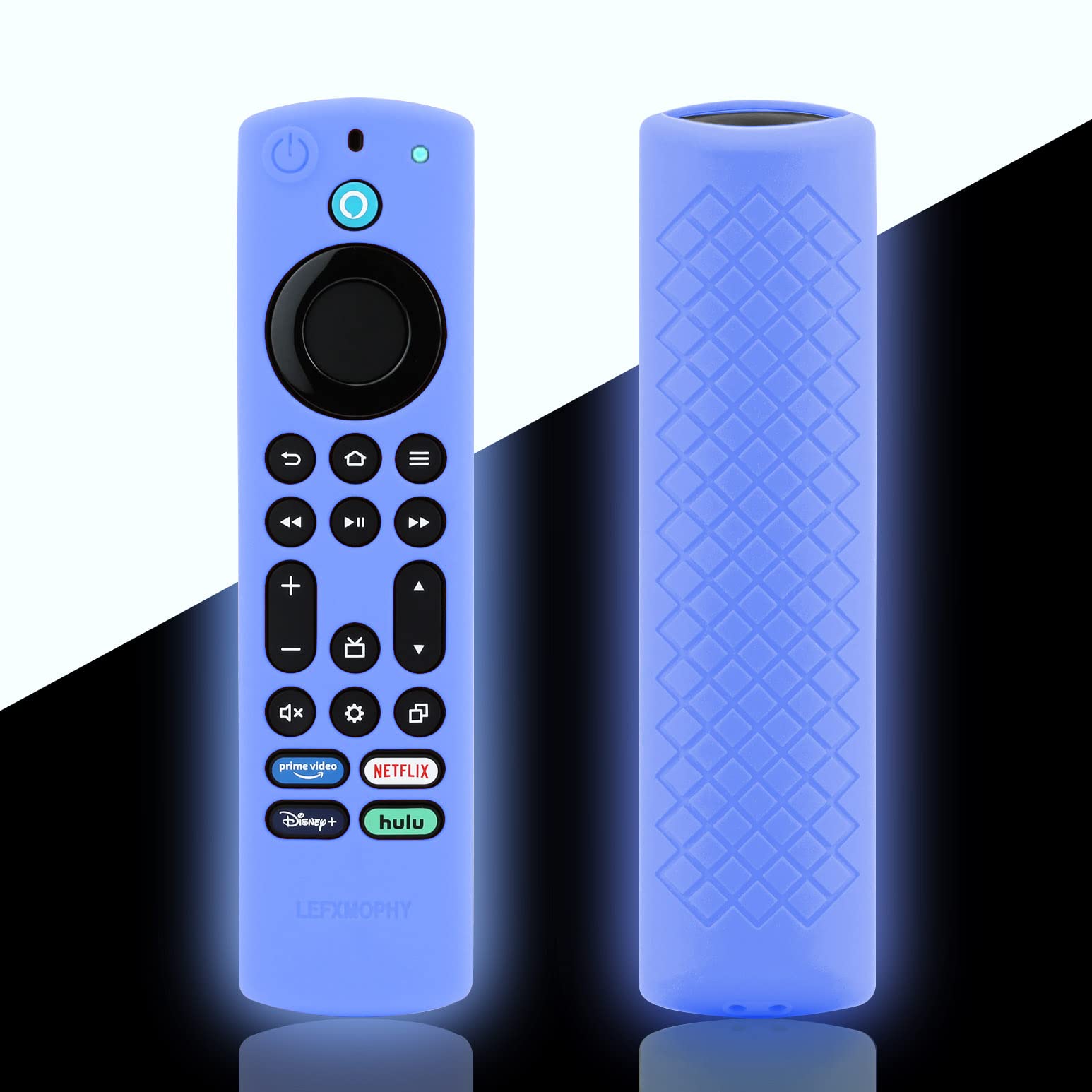 LEFXMOPHY NS-RCFNA-21 Remote Case Replacement for Toshiba and Insignia Voice Control, Blue Voice Silicone Protective Protector Glow in Dark