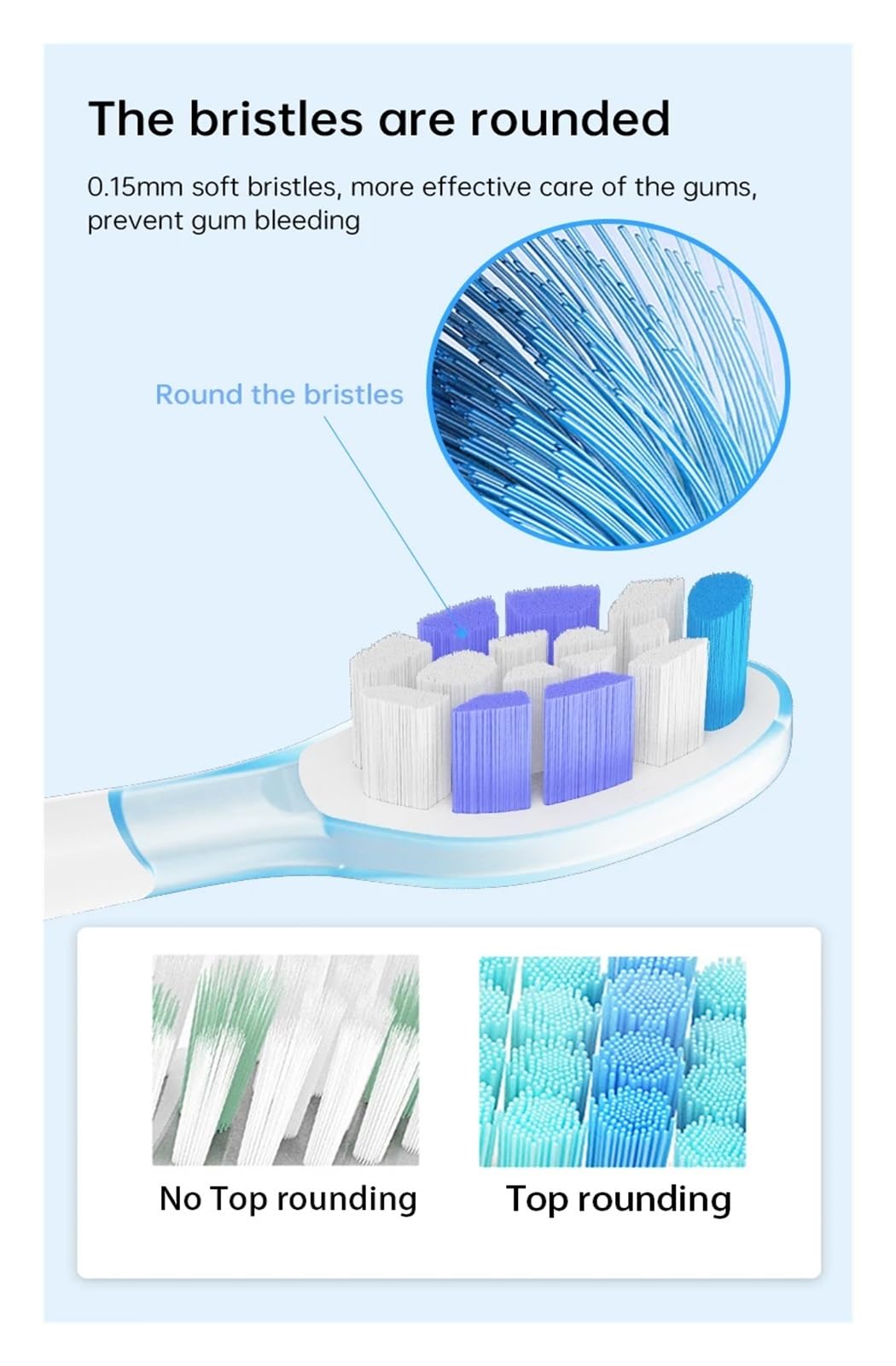 eufeifeiegds Lot de 8 têtes de brosse de rechange for brosse à dents électrique HX6064, HX6930, HX6730, aspirateur 4100, 6500, 6100, 5300 C3(C3 black)