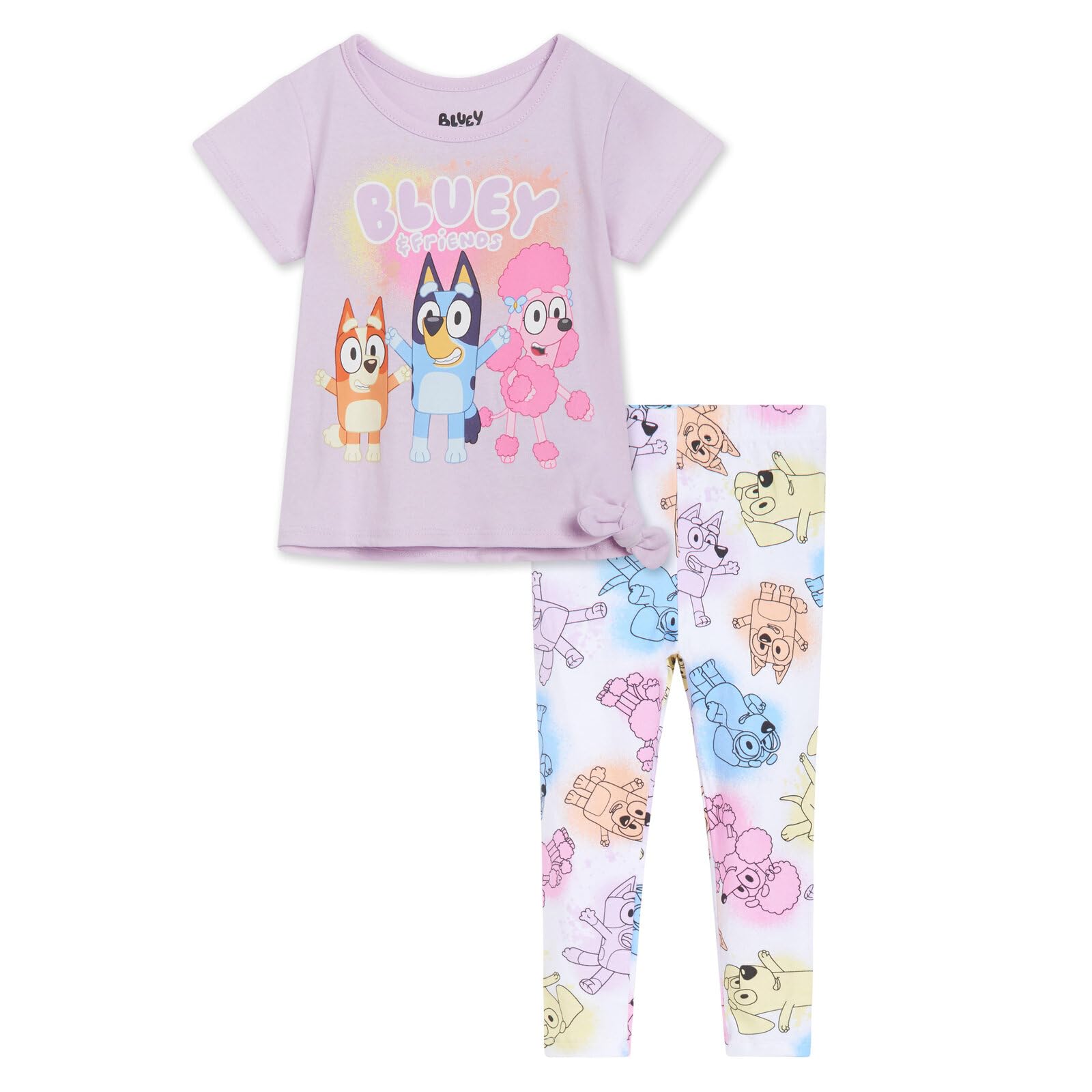 Bluey Girls' 2-Piece T-Shirt and Pants Set Toddler to Big Kid