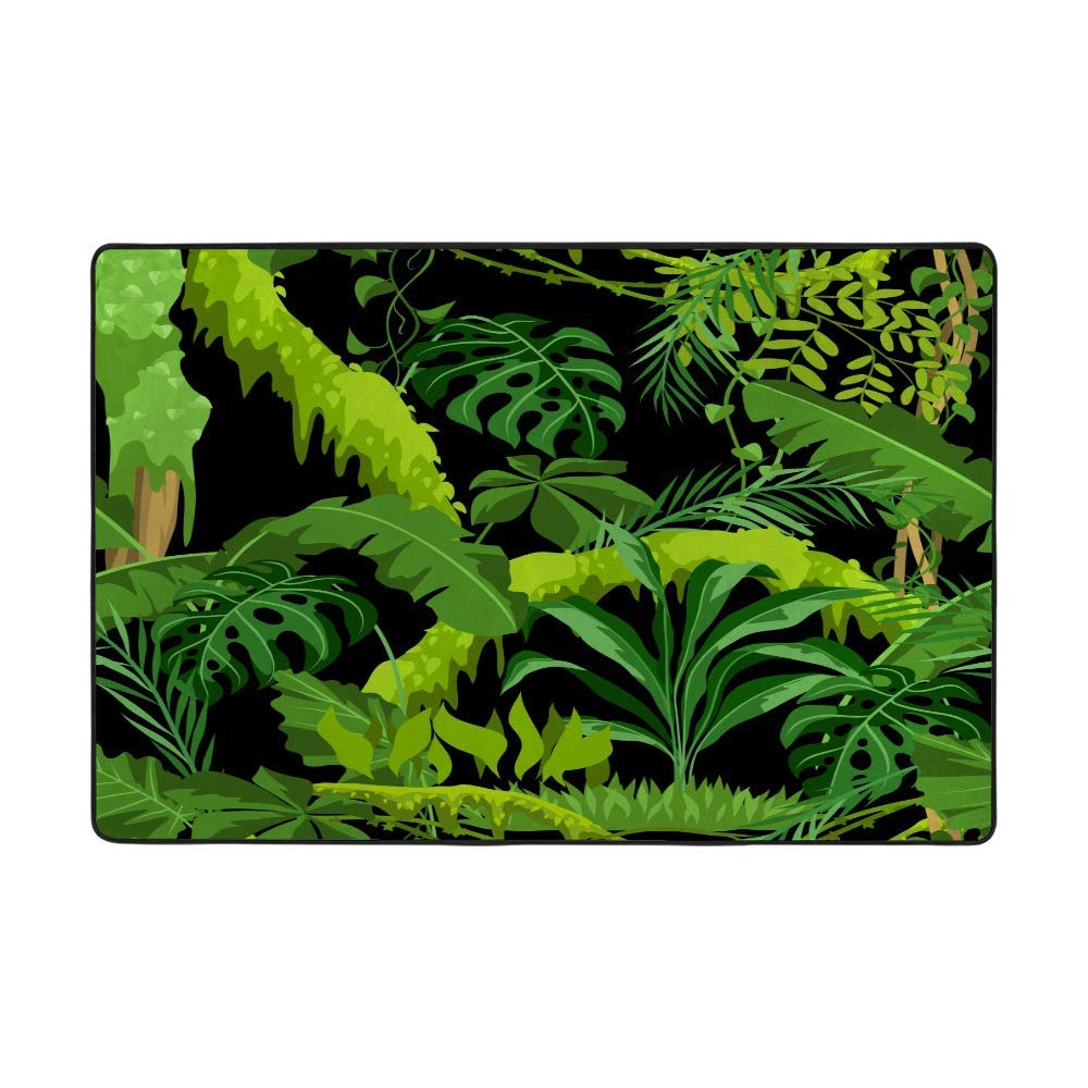 Large Area Rug Non Slip Floor Carpets Soft Comfort Indoor Floor Mats Home Decor for Bedroom Sofa Living Room Jungle Plants Tropical Leaves 72 x 48 inch