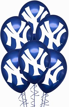 New York Yankees MLB Printed Latex Balloons - 12" Pack Of 6 - Perfect For Game Day Parties & Celebrations