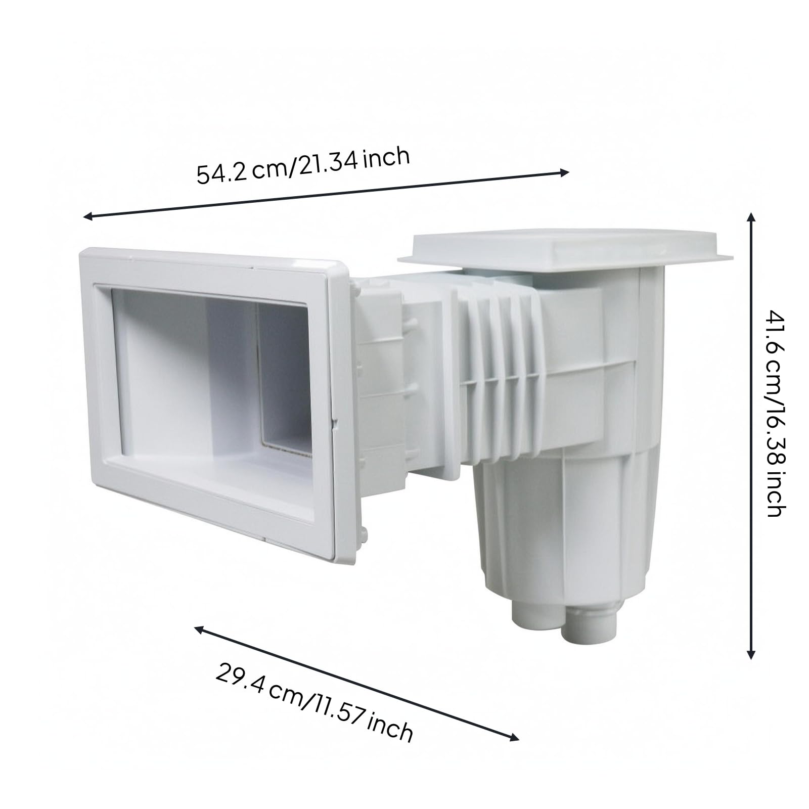 Limpiador de Superficie de Piscina Skimmer Depurador Colector de Hojas Aceites y Espuma en Robusto con Conexiones Inferiores y Sección Adecuado para, AQ-0060V para Piscinas De Membrana