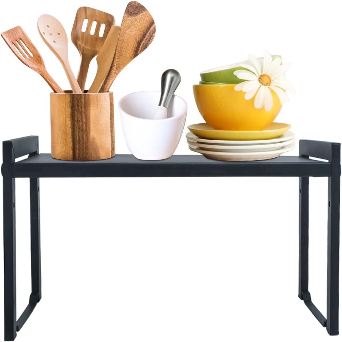 Expandable Shelf 13.826"(L), Stackable Kitchen Counter Shelf Organizer, 22LBS Heavy