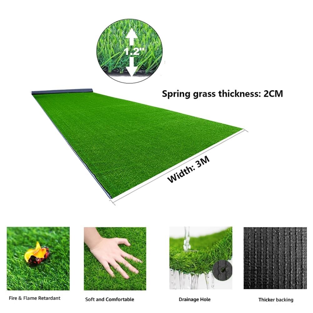 Questo Tappeto in Erba Artificiale per Giardino, Tappeto in Erba Artificiale, passatoia in Erba Artificiale 3x3 m, 3x4 m, Erba Finta per Esterni, Tappeto Realistico dall'aspetto di Prato Fin