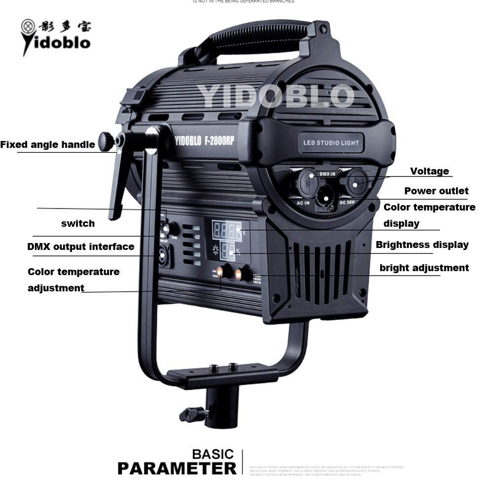 Luce Led Da Studio Yidoblo F-2800RP 220W, 5500K Daylight, CRI 95+, Con Telecomando DMX E Supporto Bowens
