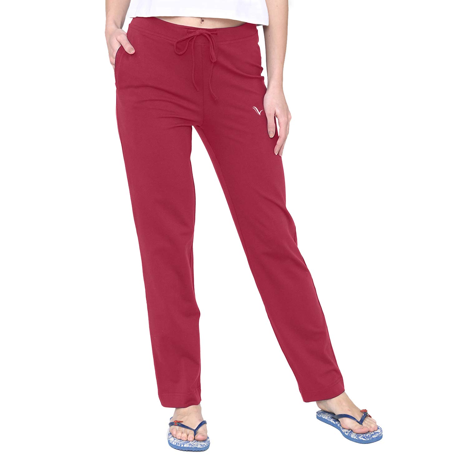 Plain Cotton Rich Casual Lower for Women - Biking Red-image-47