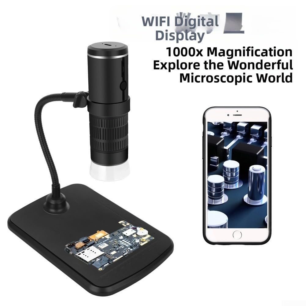WiFi-Mikroskop, 1000 x HD 1080P mit LED, für Telefon-Leiterplatten-Inspektion
