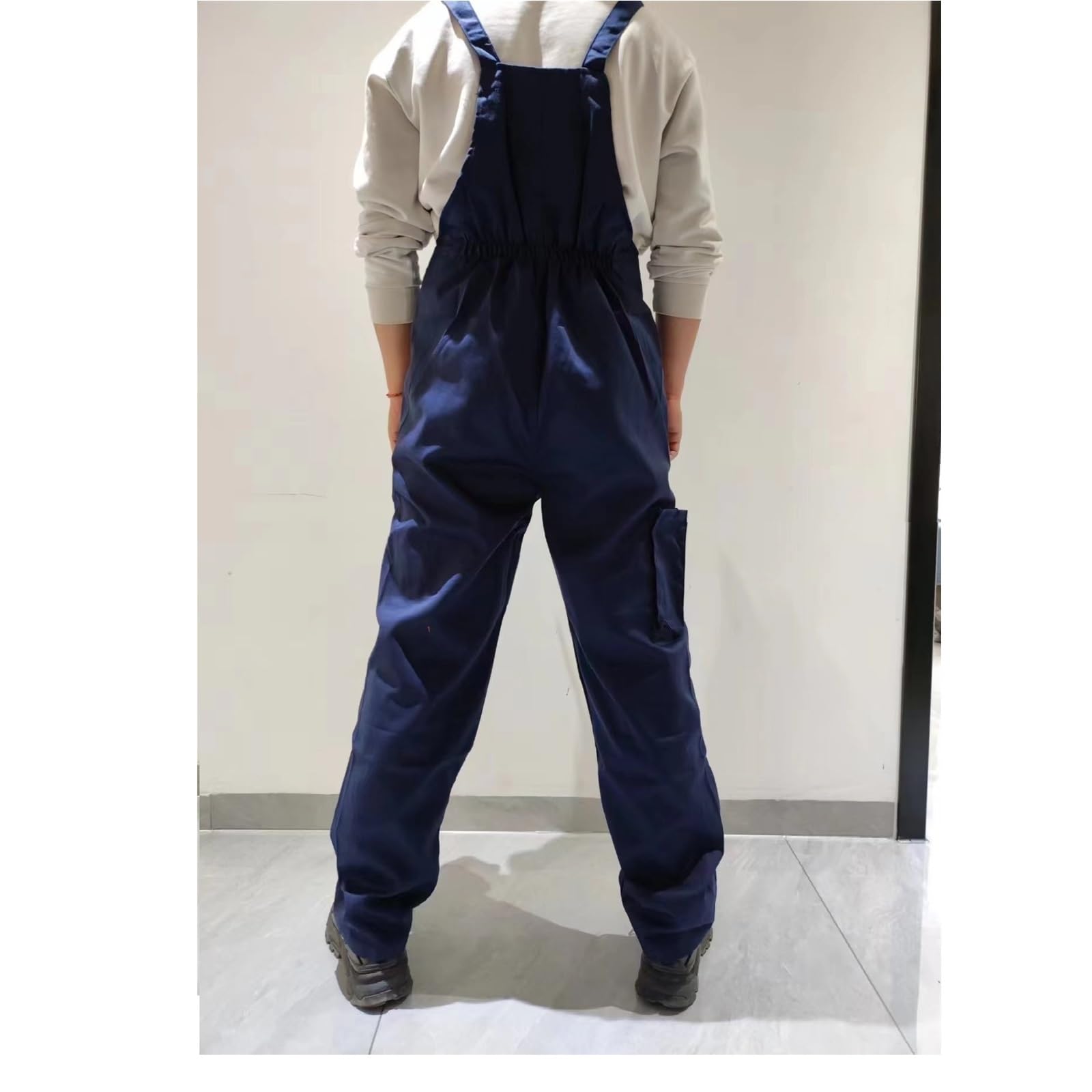 Pantaloni Da Lavoro Uomo Tuta da lavoro da uomo e da donna, tuta da meccanico, officina, abbigliamento da lavoro, tasche con patta, tuta da magazzino(Black long sleeve,XL)