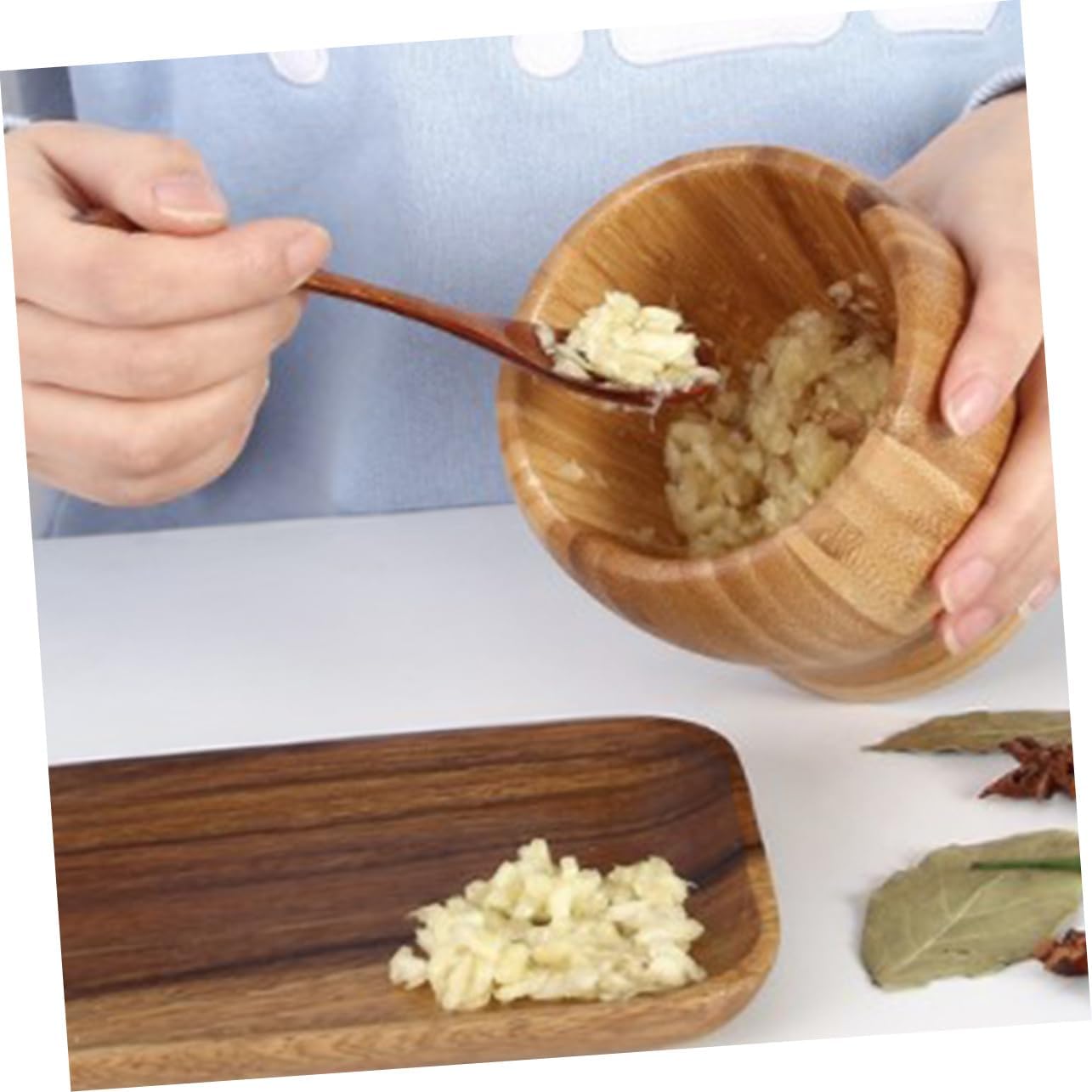 Wood Mortar and Pestle Mortar Grinding Bowl Bowl Mortar Garlic Pounder Mortar Garlic Mortar and Pestle Food with Cover Masher