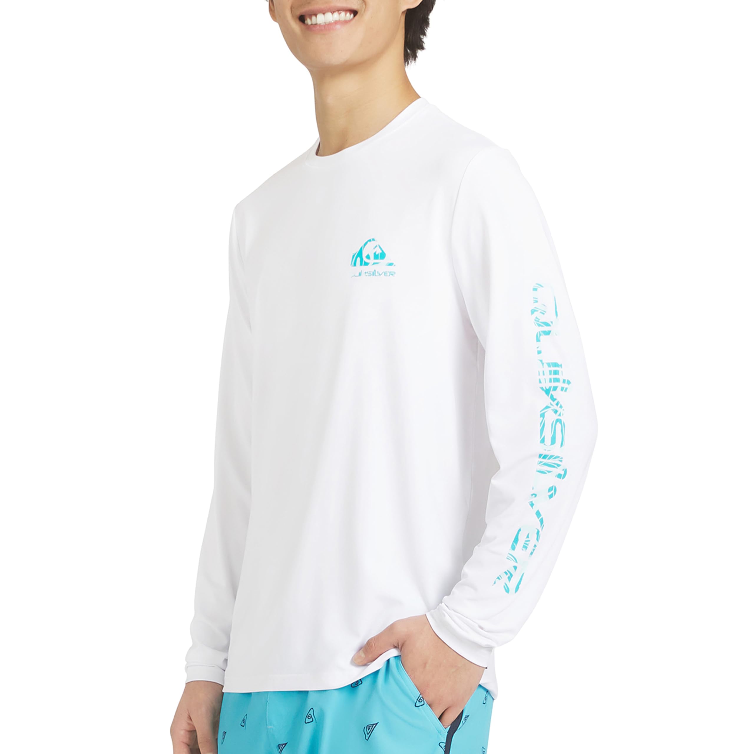 Quiksilver Men Swimwear Straight Fit UPF 50 Long Sleeve Rash Proof T-Shirt (S-XXL)